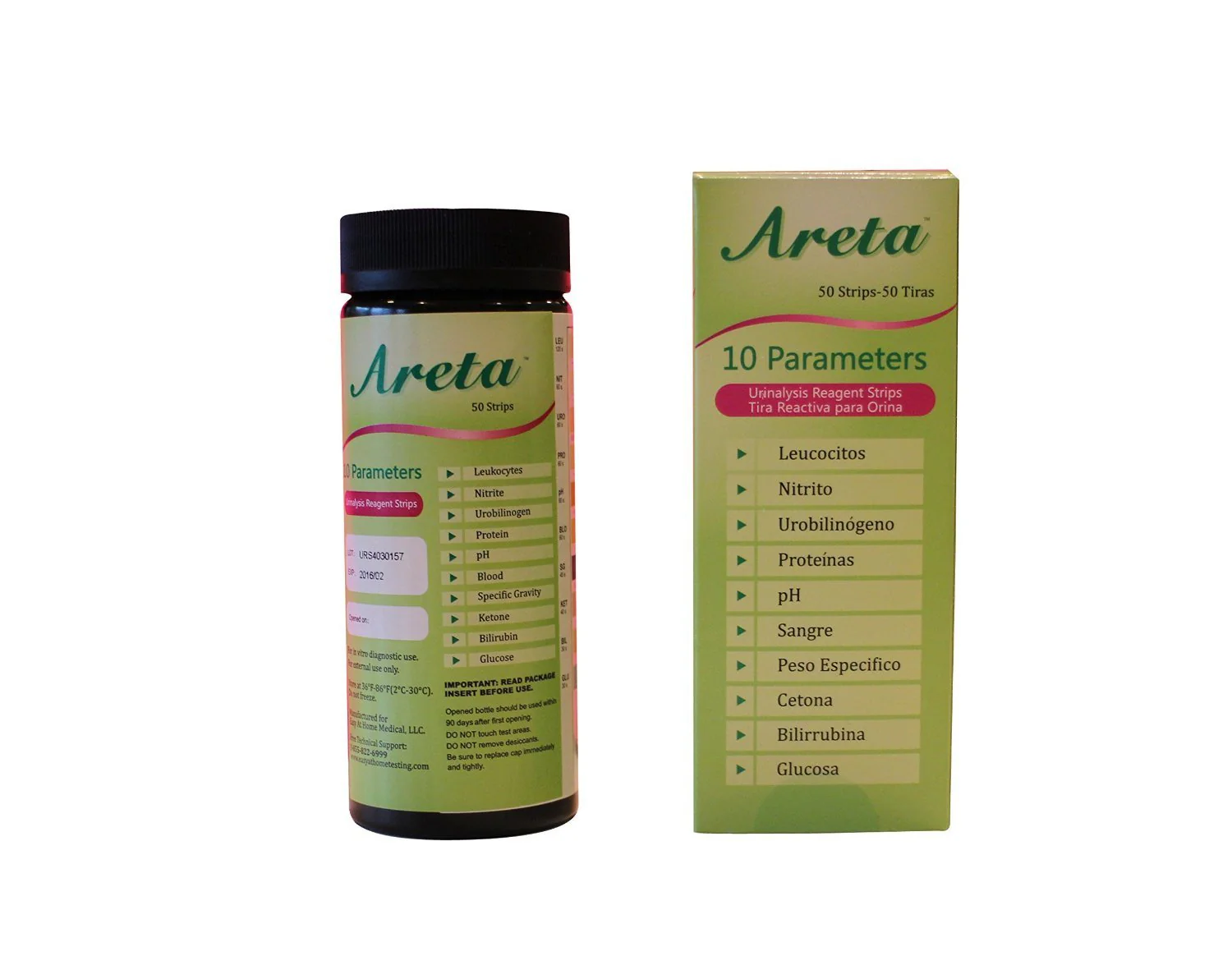 Areta 10 Parameter (10SG) Urinalysis Reagent Test Strips 50 Strips - Image 4
