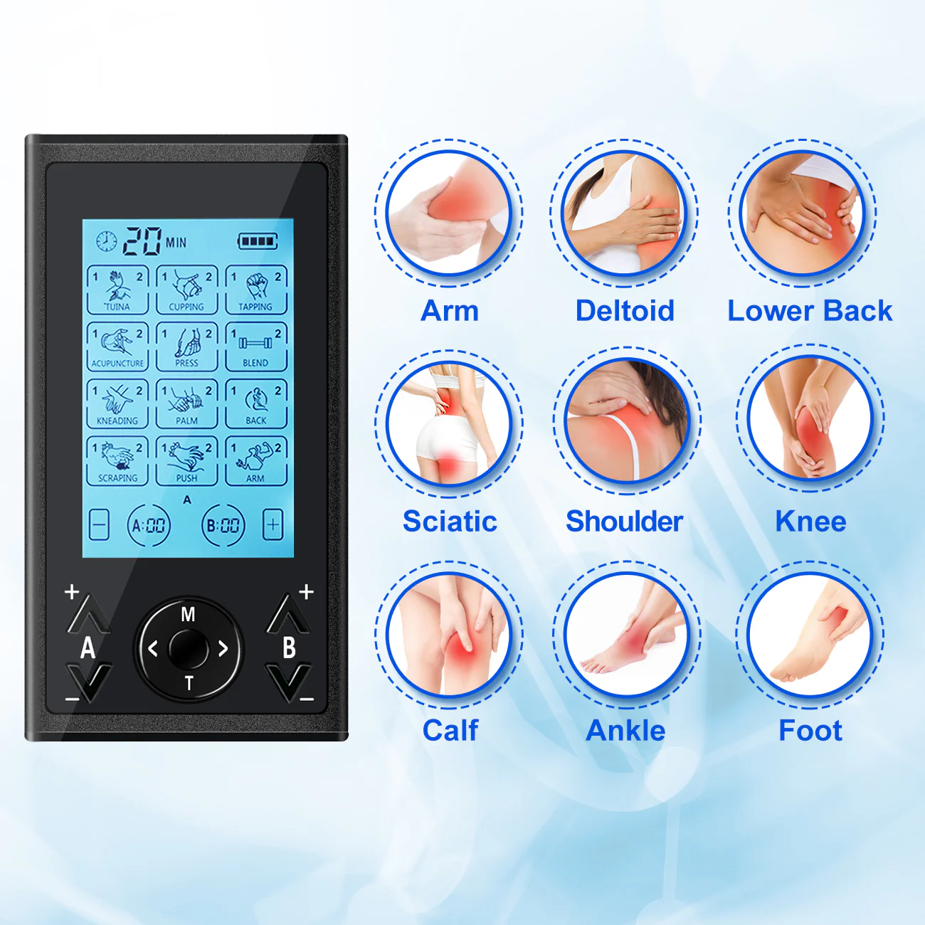 4 Outputs TENS Unit Muscle Stimulator Machine: Easy@Home 24 Modes Rechargeable EMS Electric Pulse Massager | Electric TENS Machine - Pain Relief Therapy for Back Pain | Neck Pain | Muscle Pain-AS8011 - Image 6