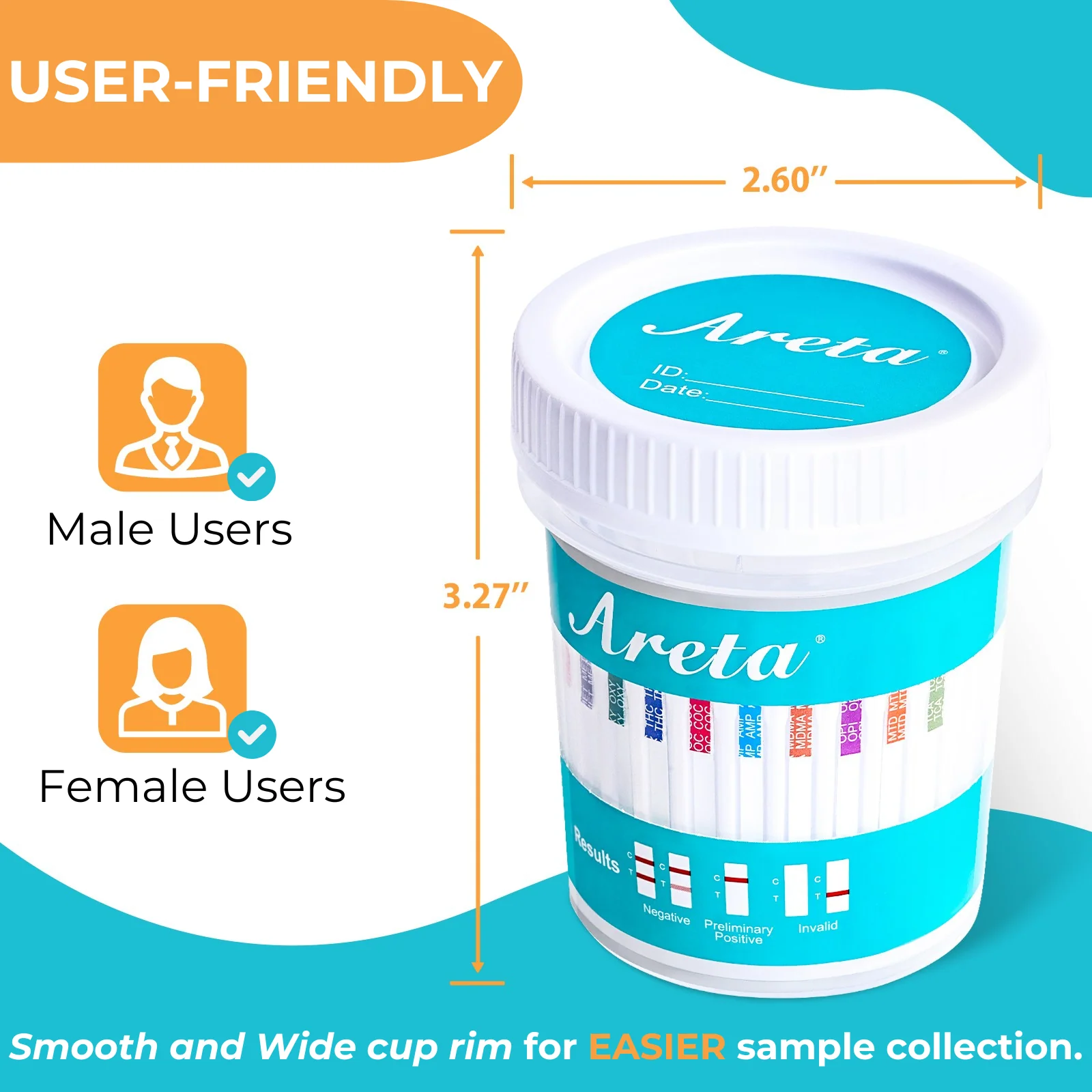 Areta 13 Panel Urine Test Cup: Easy Detect 13 Drug Metabolites, Home Testing Kit for THC,AMP,BZO,COC,BAR,OPI,BUP,MDMA,MET,MTD,OXY,PCP,TCA, Accurate Instant Results - 1 Pack ACDOA2-1134 - Image 9