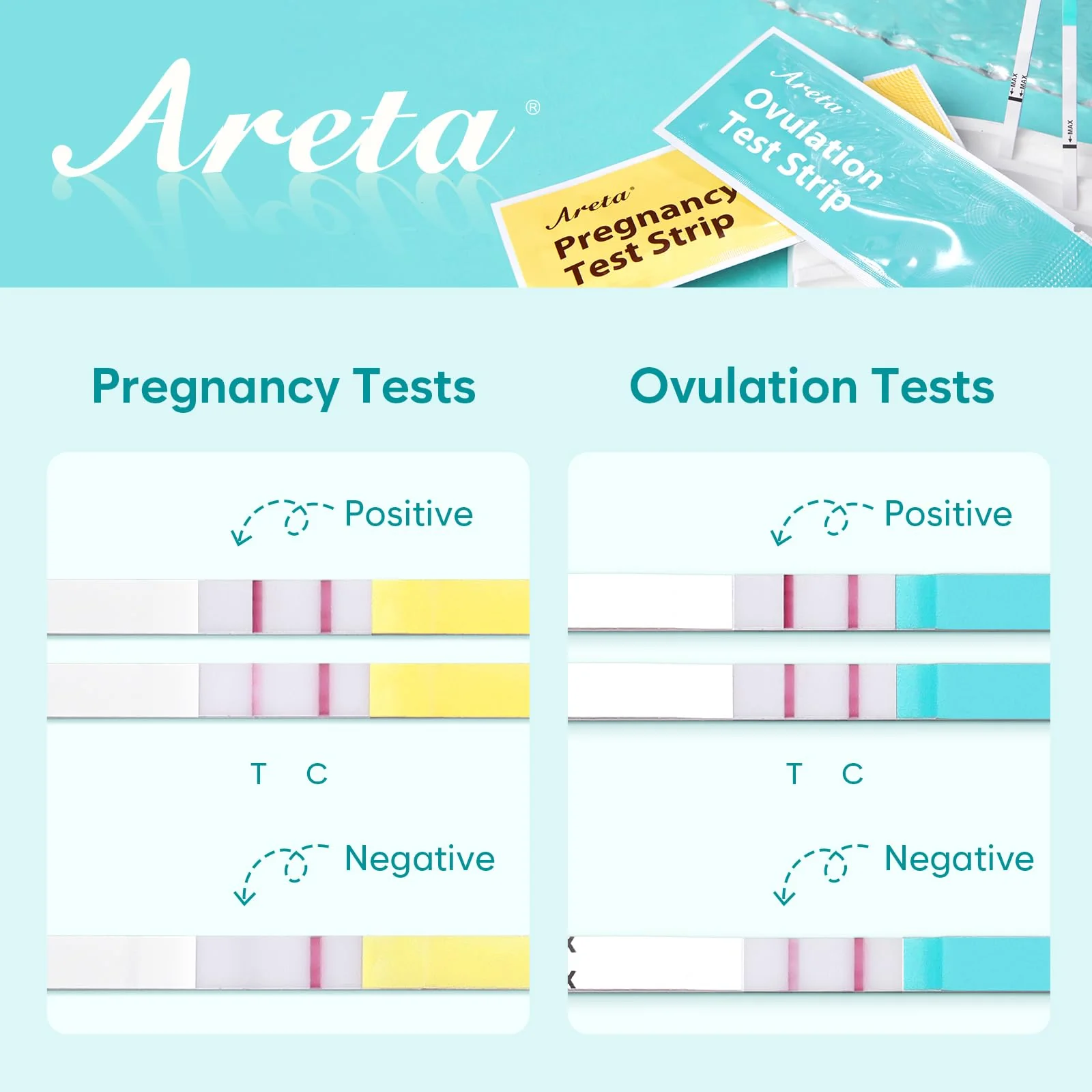 Areta Ovulation & Pregnancy Test Strips: 20 Ovulation Strips & 10 Pregnancy Tests Combo Kit | Accurate at-Home Fertility Tracker | Exd 11/24/2026 - Image 7