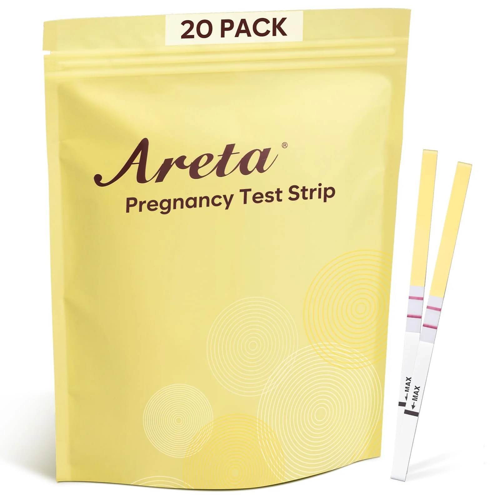 Areta Pregnancy Test Strips: 20-Pack hCG Tests, Highly Accurate and Rapid Results for Early Detection Before Your Missed Period | Expiration Date 11/24/2026