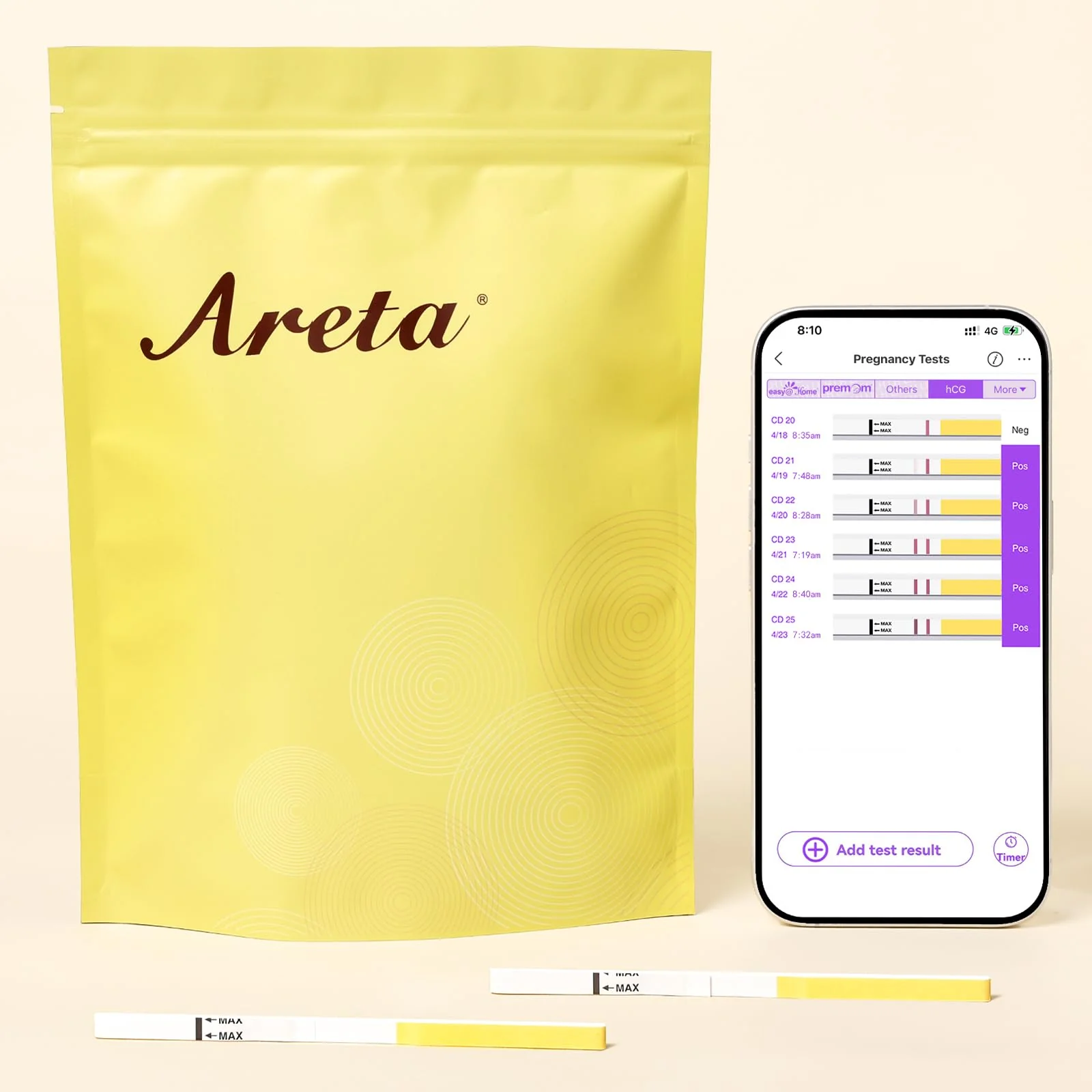 Areta Pregnancy Test Strips: 20-Pack hCG Tests, Highly Accurate and Rapid Results for Early Detection Before Your Missed Period | Expiration Date 11/24/2026 - Image 7
