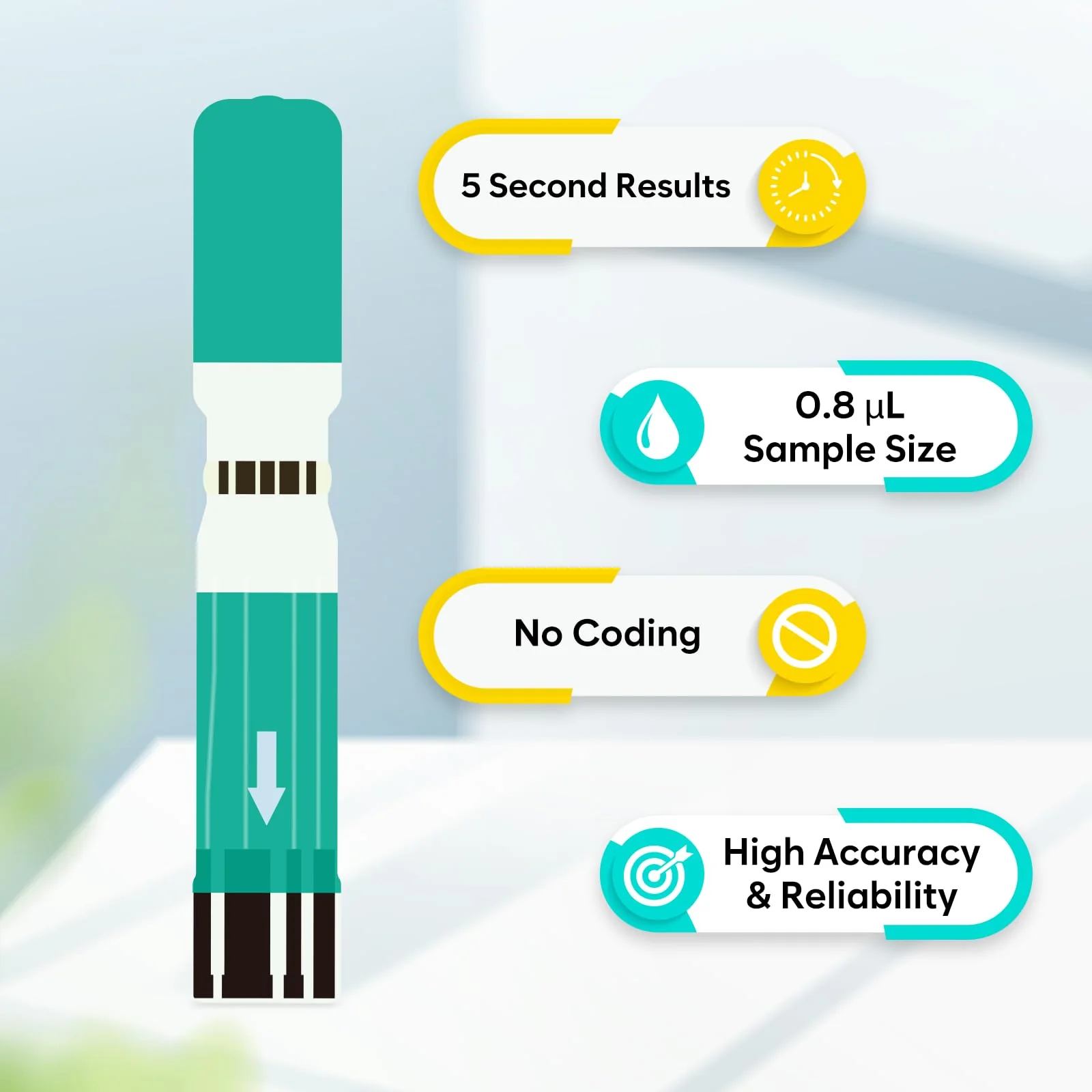 Blood Glucose Test Strips for Diabetes: for Use with Easy@Home Blood Sugar Monitor - Self Glucose Testing - 100 Diabetic Test Strips EBG-100SL-STRIP - Image 2