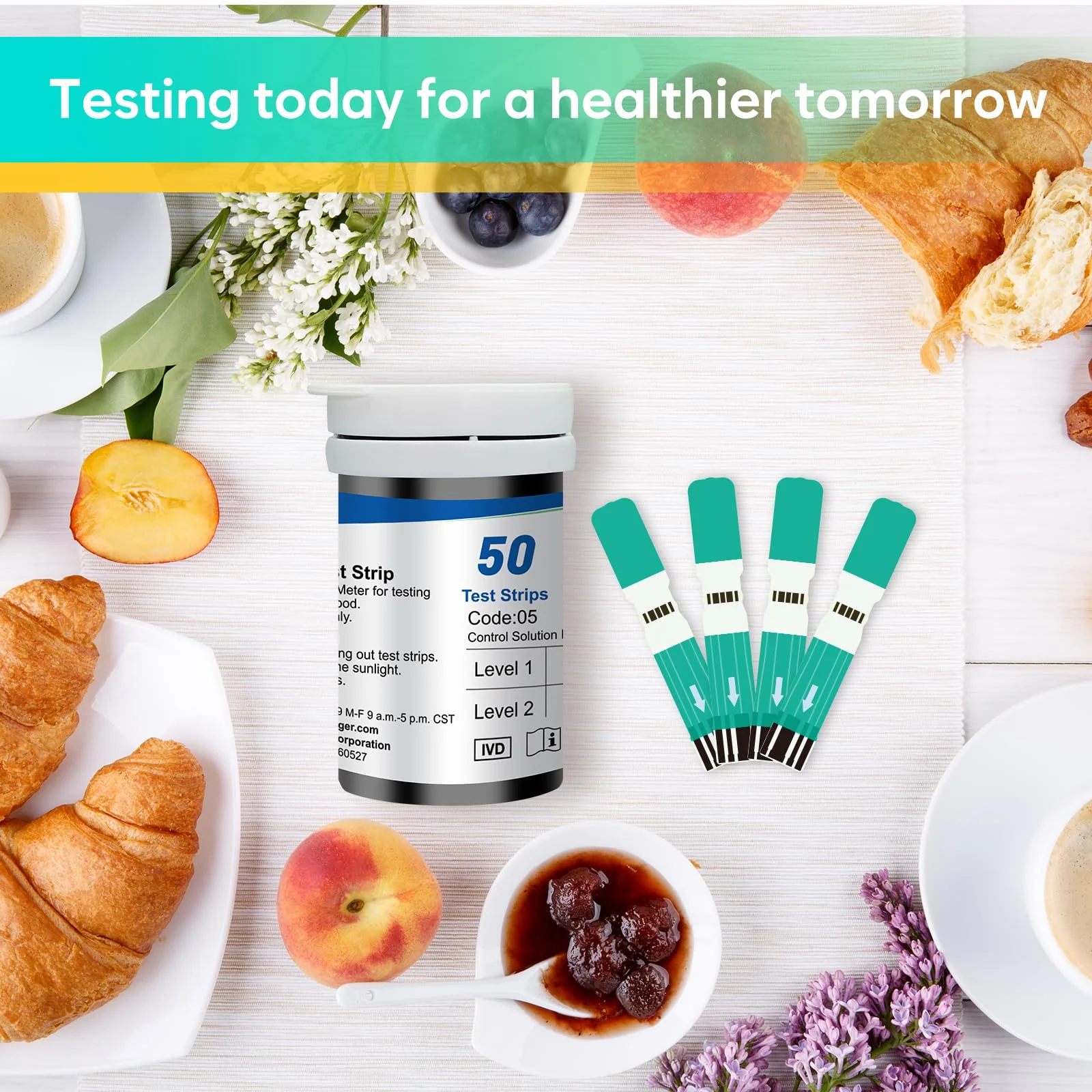 Blood Glucose Test Strips for Diabetes: for Use with Easy@Home Blood Sugar Monitor - Self Glucose Testing - 100 Diabetic Test Strips EBG-100SL-STRIP - Image 6