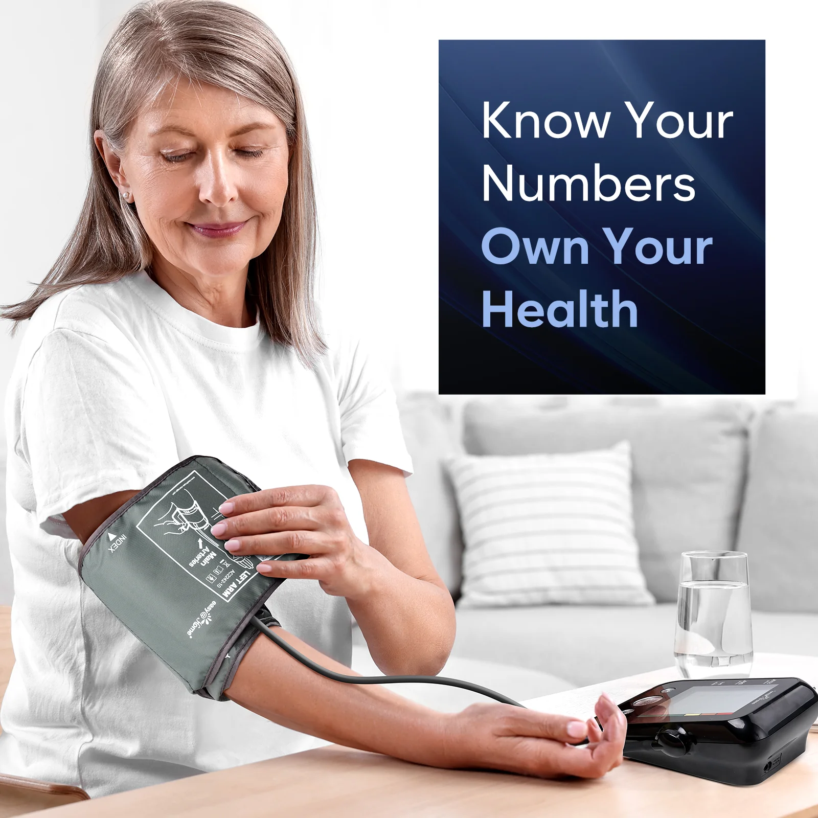 Blood Pressure Machine for Home Use: Easy@Home Accurate Cuff Automatic Blood Pressure Monitor - 3 Color Backlit Display 8.7”-16.5” Large Cuff Irregular Heartbeat Indicator Pulse Meter EBP-095 Black - Image 5