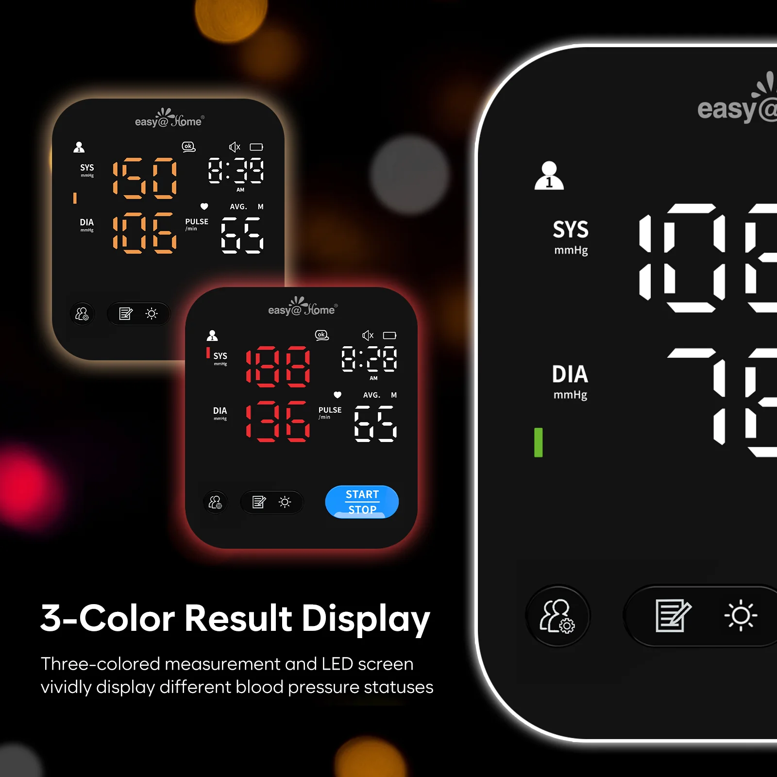 Blood Pressure Monitors for Home Use - Easy@Home Blood Pressure Machine with Voice Function & LED Backlit Screen, 3-Color Result Reading BP Machine, Free MyHeartPal App, No Bluetooth - Model EBP-703 - Image 6
