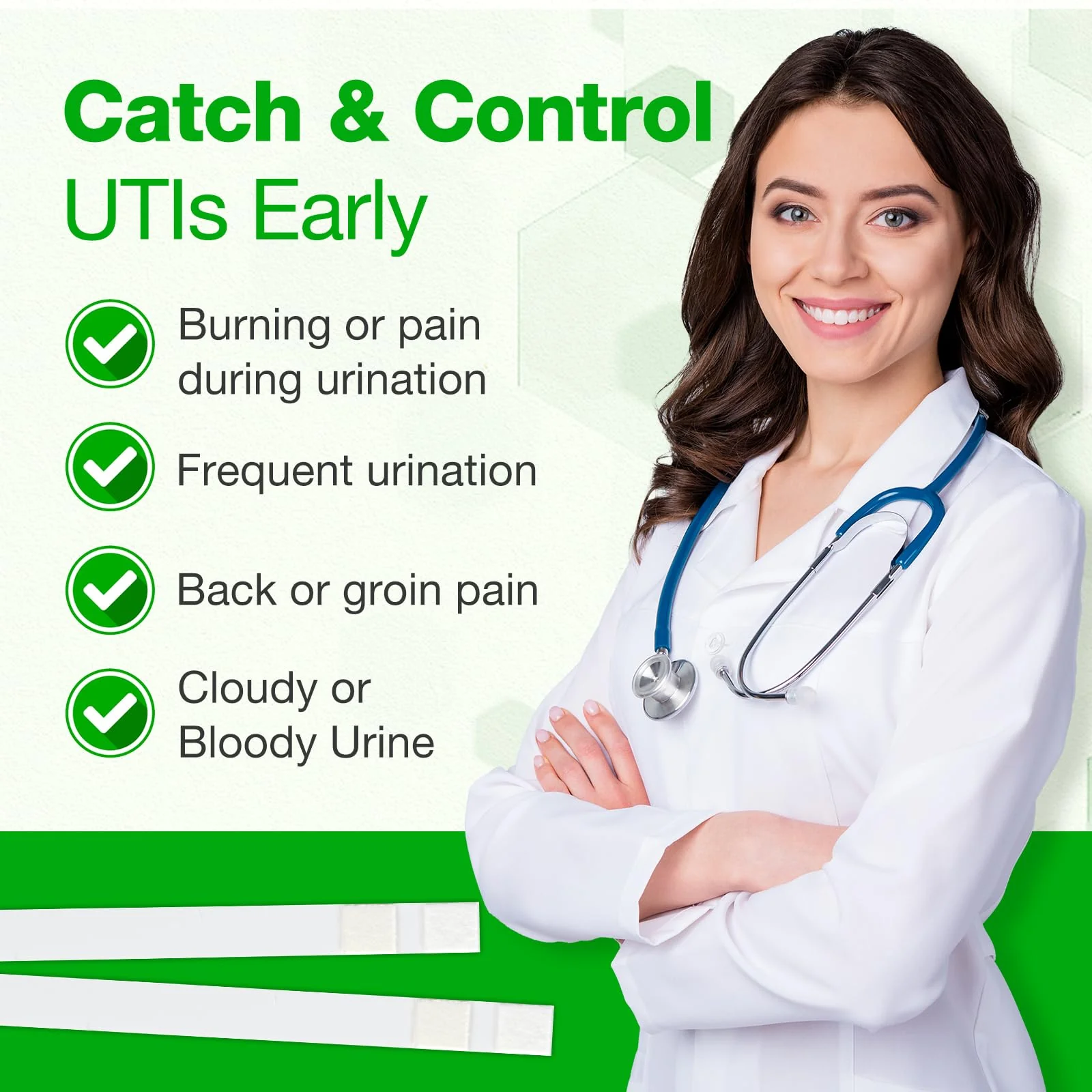 Easy@Home 100 Tests (25 Ct/4 Bottles) Urinary Tract Infection UTI Test Strips, Monitor Bladder Urinary Tract Issues Testing Urine- FSA Eligible, for OTC USE, Urinalysis (UTI-100P) - Image 4