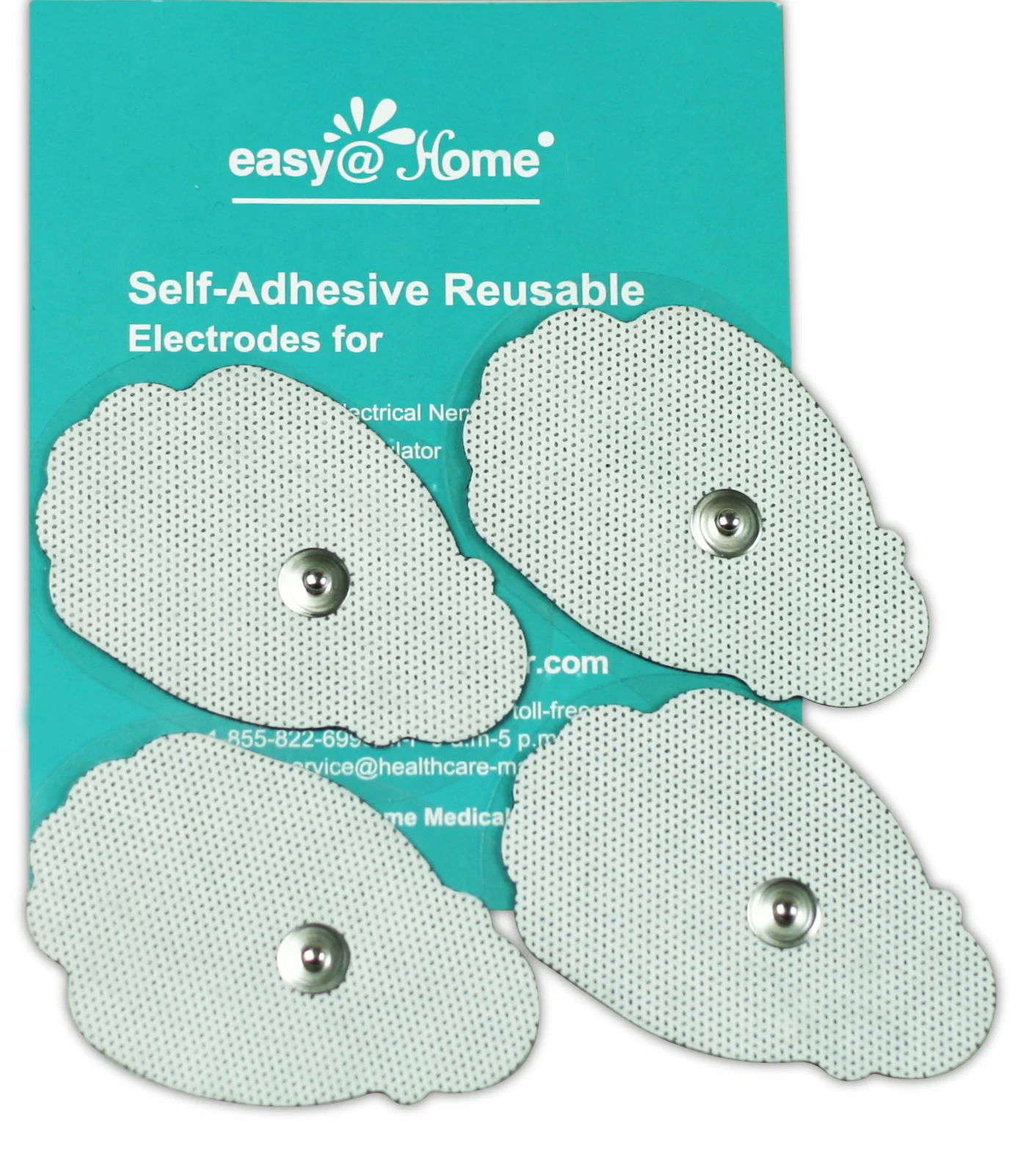 Easy@home 16 2"x3" Reusable Adhesive Electrode TENS Pads for TENS Electronic Pulse Massager in Hand Shape, 510K Cleared for Over The Counter (OTC) Use - Image 6