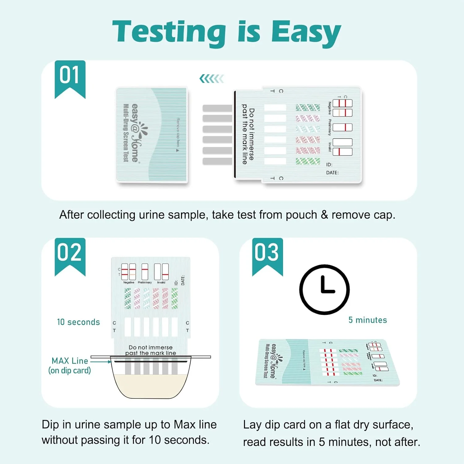 Easy@Home 6 Panel Dip Card Drug Test EDOA-865 - Image 4