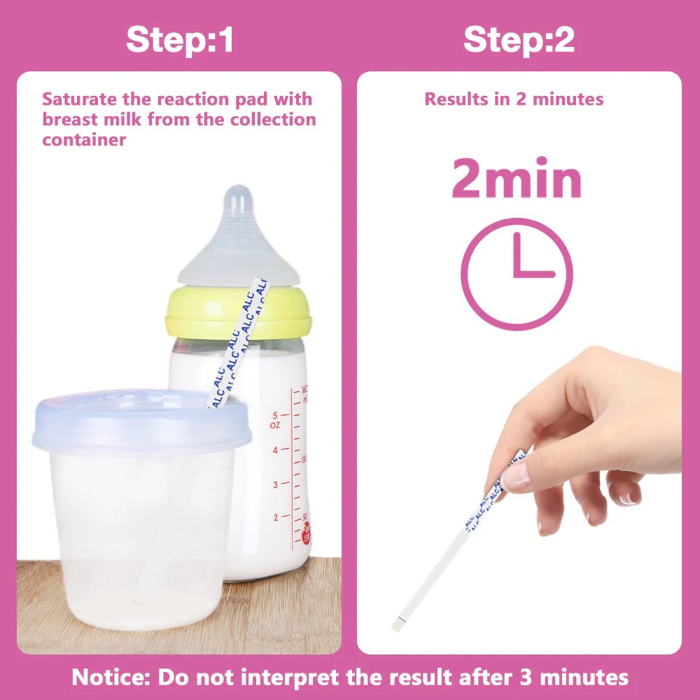 Easy@Home Breastmilk Alcohol Test Strips, at Home Alcohol Test for Breastfeeding and Lactation Milk Testing, Give Nursing Mothers Clarity, Easy, Quick and Precise Detection, EBA-20T, 20-Pack - Image 4