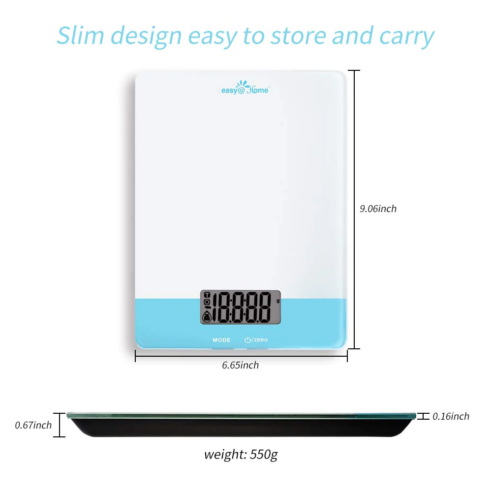 Easy@Home Digital Food Kitchen Scale, Professional Nutritional Calculator - Weight, Calories, Fat, Cholesterol, Carbohydrates - Diet Nutrient Diary Feature，ENC203 - Image 6