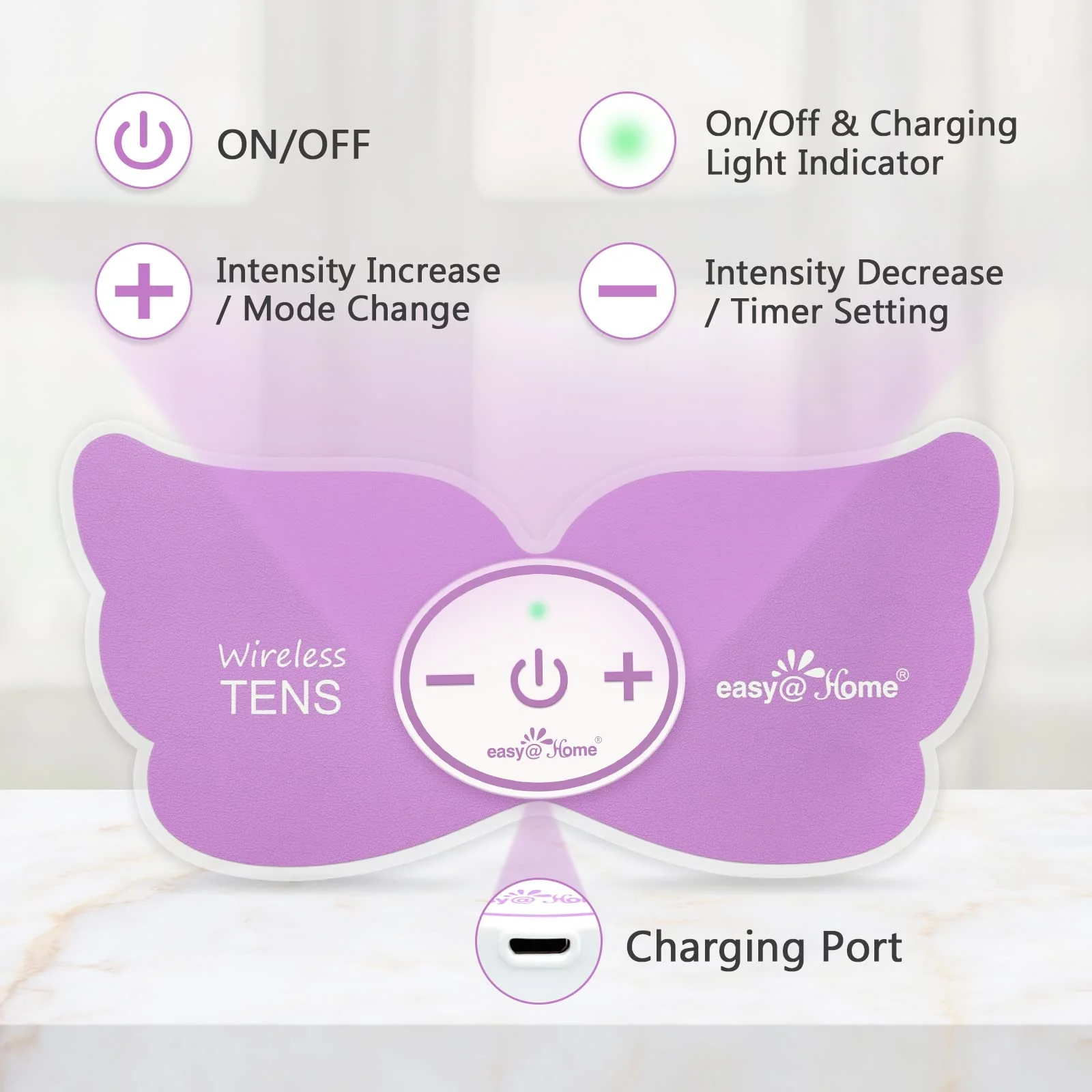 Easy@Home Electronic Pain Relief Stimulator: TENS Unit Wireless Muscle Stimulator | PMS Massage Therapy Machine | Portable Electrode Pads | FSA Eligible 6 Modes 20 Intensities EHE019 - Image 6