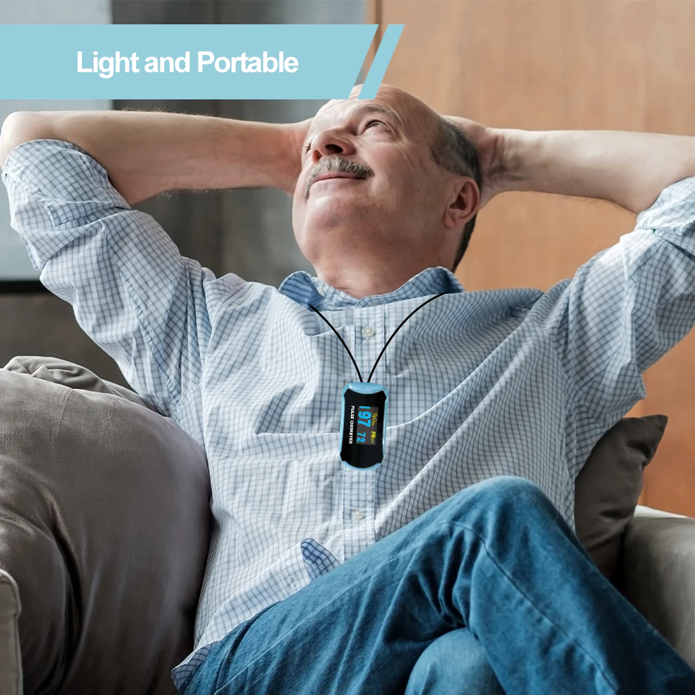 Easy@Home Fingertip Pulse Oximeter SpO2 Blood Oxygen Saturation Meter and Heart Rate Monitor, Rotatable OLED Display  -EHP029 - Image 7