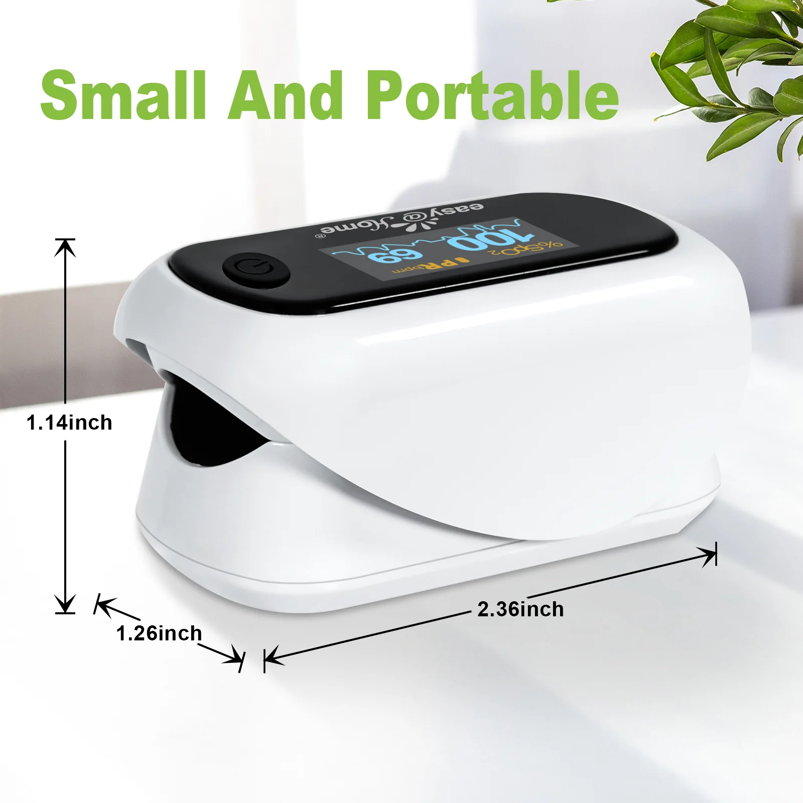 Easy@Home Fingertip Pulse Oximeter SpO2 Blood Oxygen Saturation Meter and Heart Rate Monitor, Rotatable OLED Display with Batteries Included, Portable Lanyard and Carrying Package-EHP035 - Image 4
