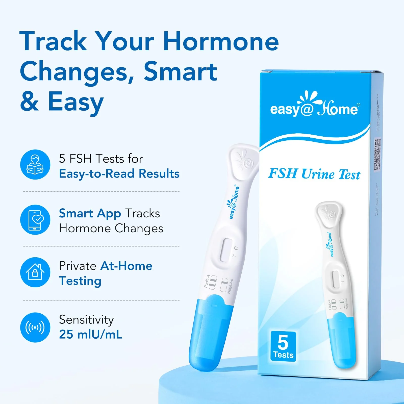 Easy@Home FSH Test Kit for Women - At-Home Hormone & Cycle Tracking with Premom App | Midstream Urine Test for Female Hormone Tracking | Reliable & Quick Results | 5 Tests - Image 6