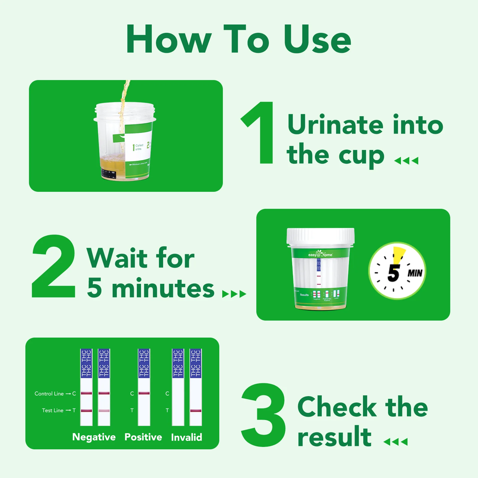 Easy@Home Marijuana Test Cup, THC Urine Drug Testing Kit, 5-Minute Results, Weed Cannabis Screening for Detox THC Flush, 1 Pack -#ECTH4-114A3 - Image 5