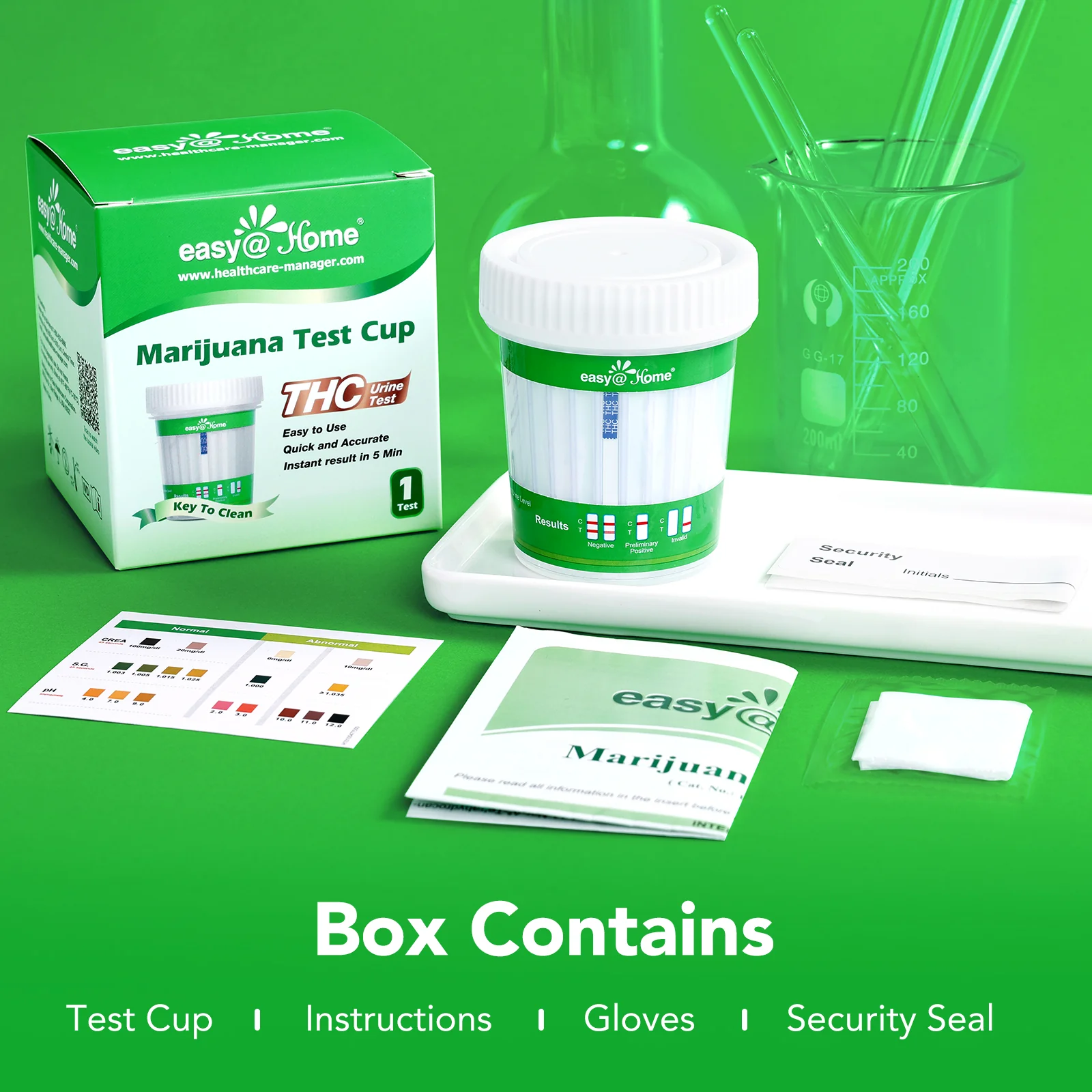 Easy@Home Marijuana Test Cup, THC Urine Drug Testing Kit, 5-Minute Results, Weed Cannabis Screening for Detox THC Flush, 1 Pack -#ECTH4-114A3 - Image 8