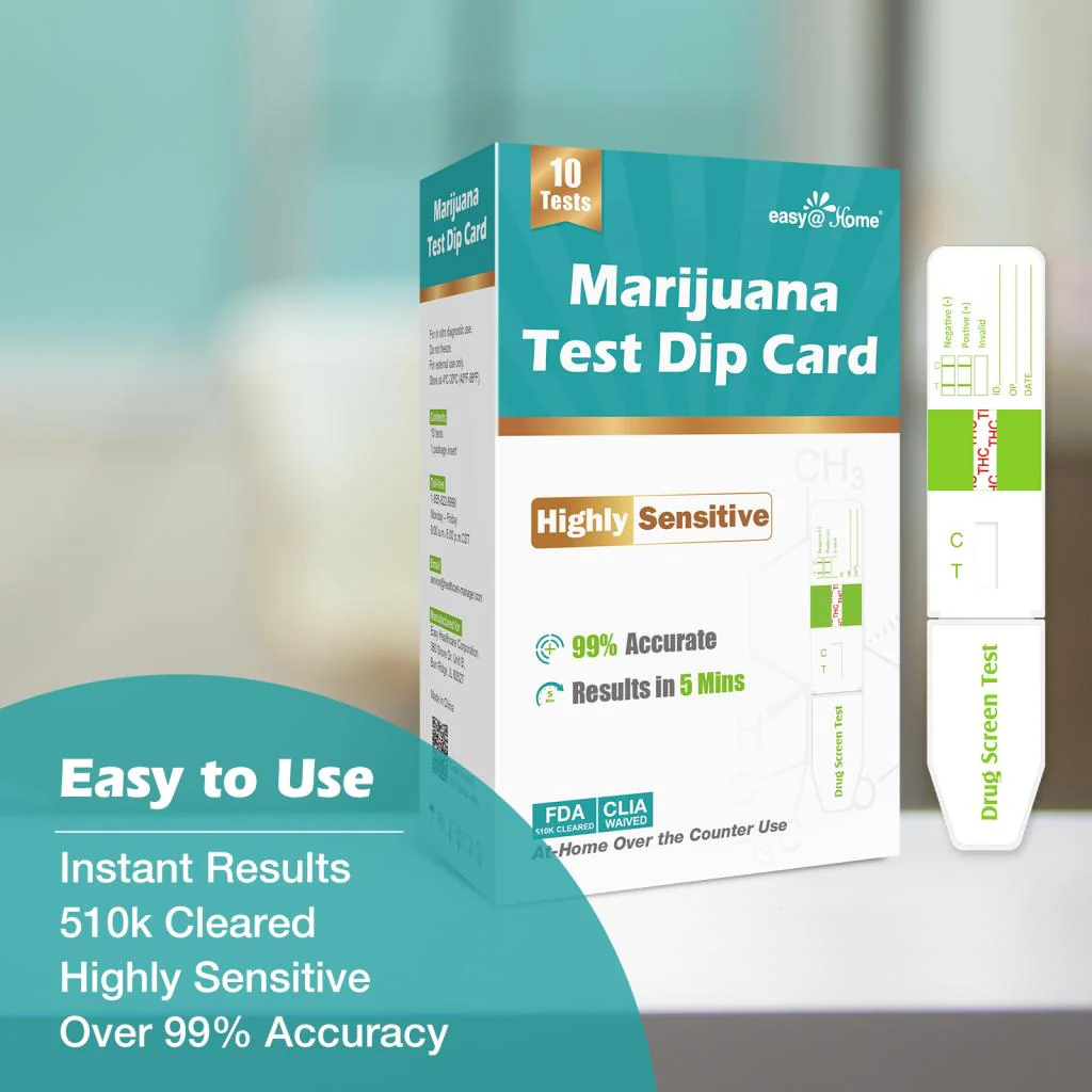 Easy@Home Marijuana Test Dip Card: Drug THC Urine Strips Kit for at Home Detox 50ng/mL Cutoff Level Over The Counter Use- Instant Testing Result in 5 Minutes - # EDTH-115 - Image 4