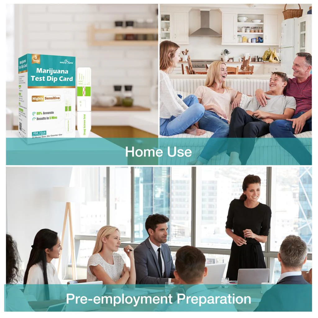 Easy@Home Marijuana Test Dip Card: Drug THC Urine Strips Kit for at Home Detox 50ng/mL Cutoff Level Over The Counter Use- Instant Testing Result in 5 Minutes - # EDTH-115 - Image 7
