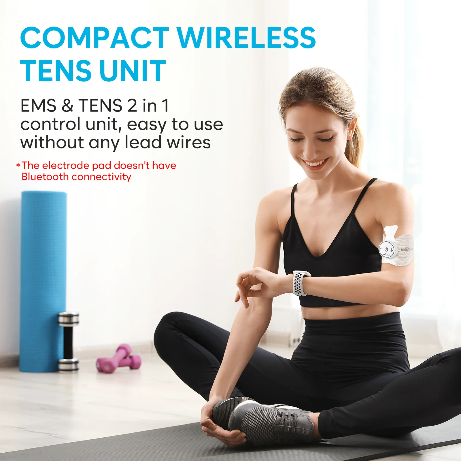 Easy@Home Rechargeable Compact Wireless TENS Unit - 510K Cleared, FSA Eligible Electric EMS Muscle Stimulator Pain Relief Therapy, Portable Pain Management Device EHE015 - Image 6