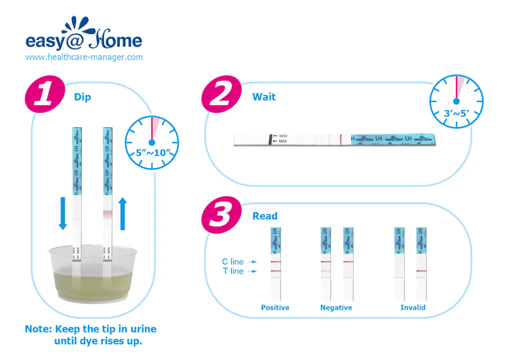 Easy@Home 15 Ovulation Test Strips and 5 Pregnancy Test Strips Combo Kit, (15 LH + 5 HCG) - Image 6