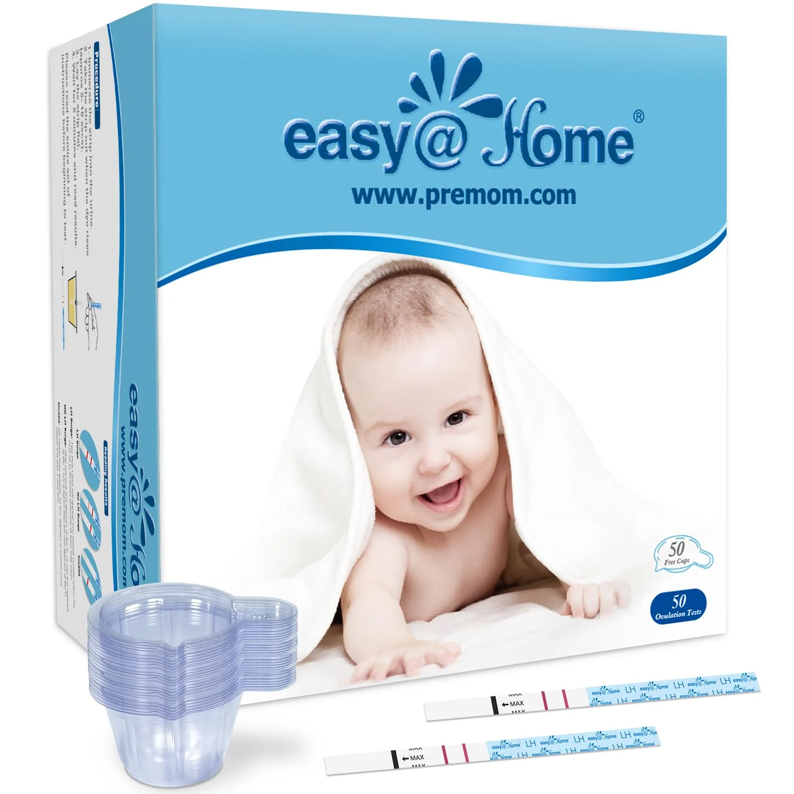 Easy@Home Ovulation Test Predictor Kit : Accurate Fertility Test for Women (Width of 5mm), Fertility Monitor Test Strips, 50 LH Strips with 50 Urine Cups - Image 9