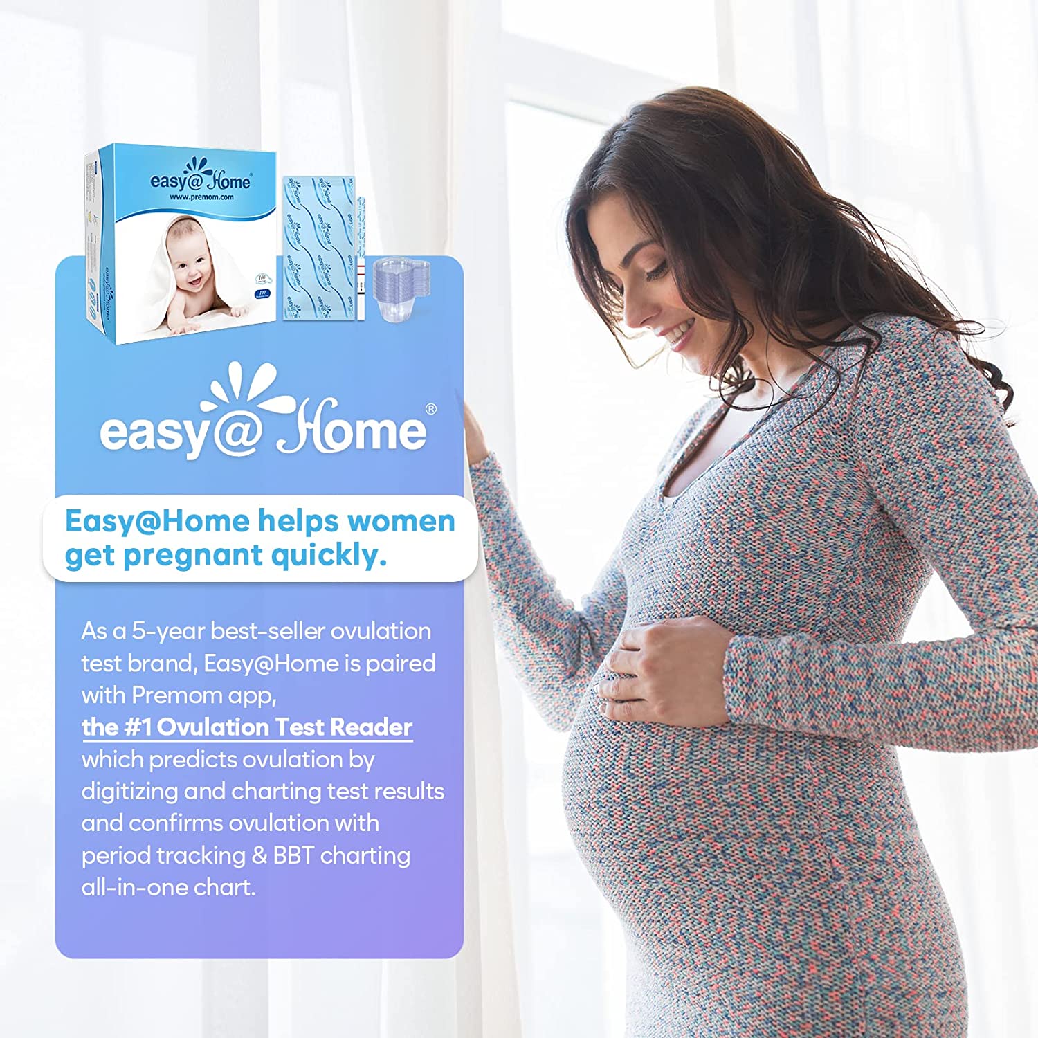 Easy@Home Ovulation Test Strips, 100 Pack Fertility Tests, Ovulation Predictor Kit, FSA Eligible, Powered by Premom Ovulation Predictor iOS and Android App, EZW2-S-100-Package May Vary - Image 8