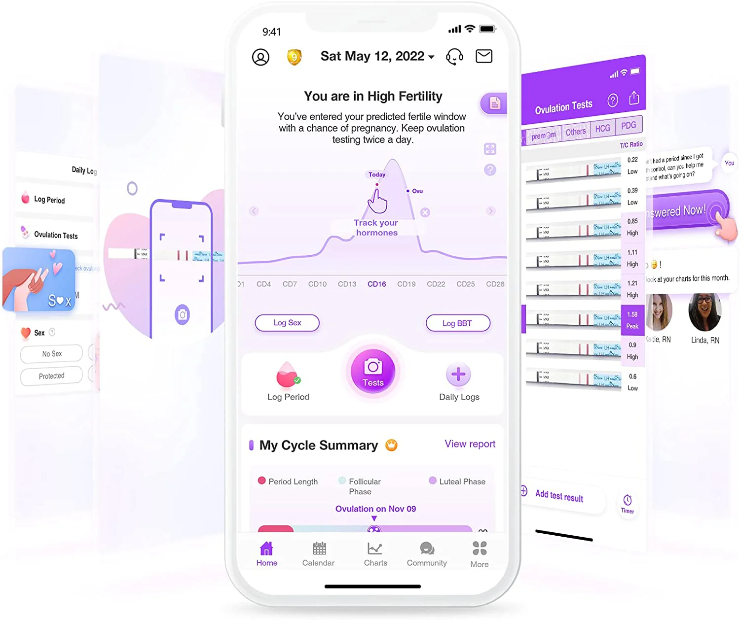 Easy@Home Ovulation Test Strips: Accurate 30 LH Ovulation Predictor Kit - Fertility Tests for Women – Powered by Premom Ovulation Tracker App | 30 LH + 30 Urine Cups - Image 4