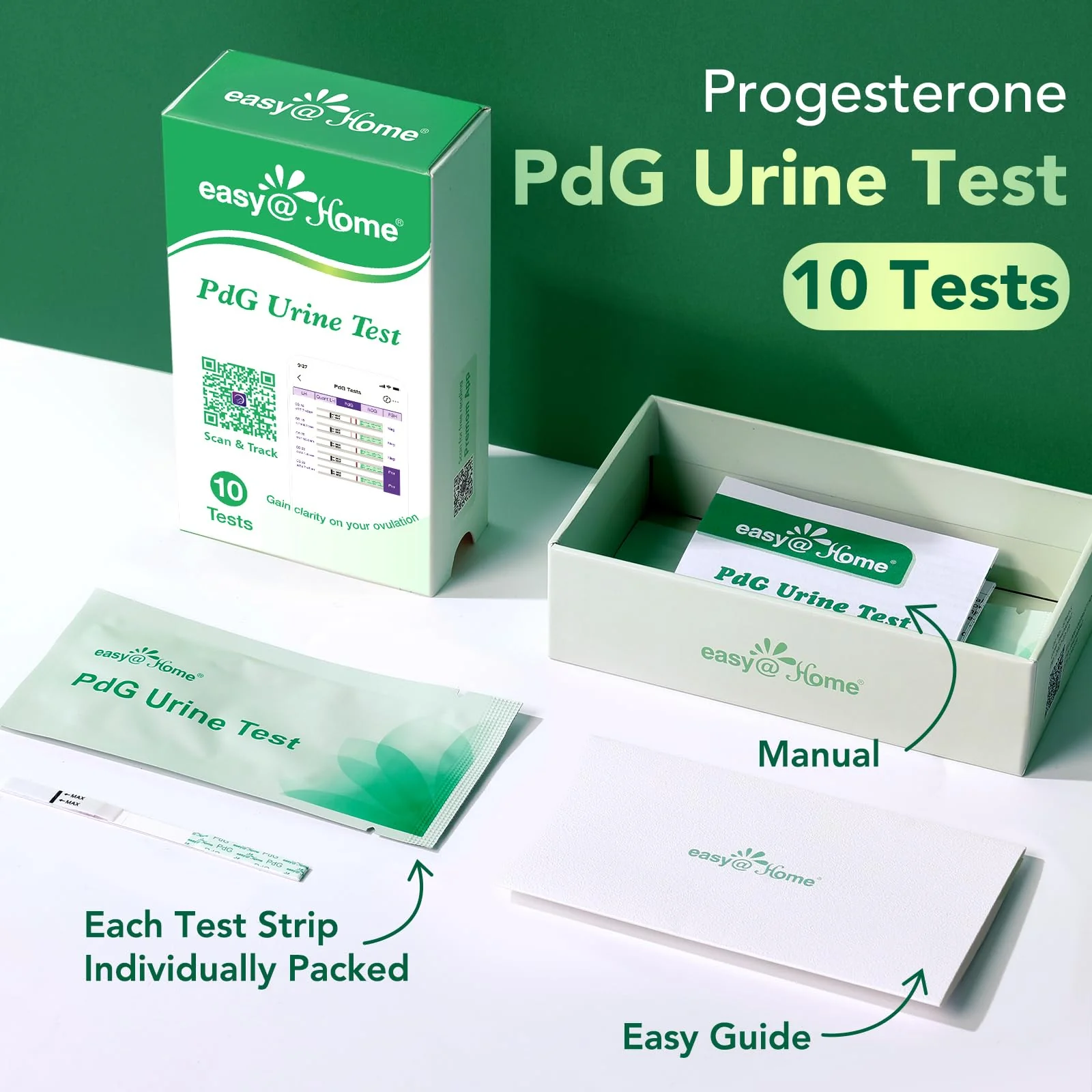 Easy@Home PdG Test Strips: 10 Pack - Track Ovulation Insights with Progesterone Urine Tests – at Home Fertility Test for Women with Premom Ovulation App - PdG (Pregnanediol Glucuronide) Tests - Image 9