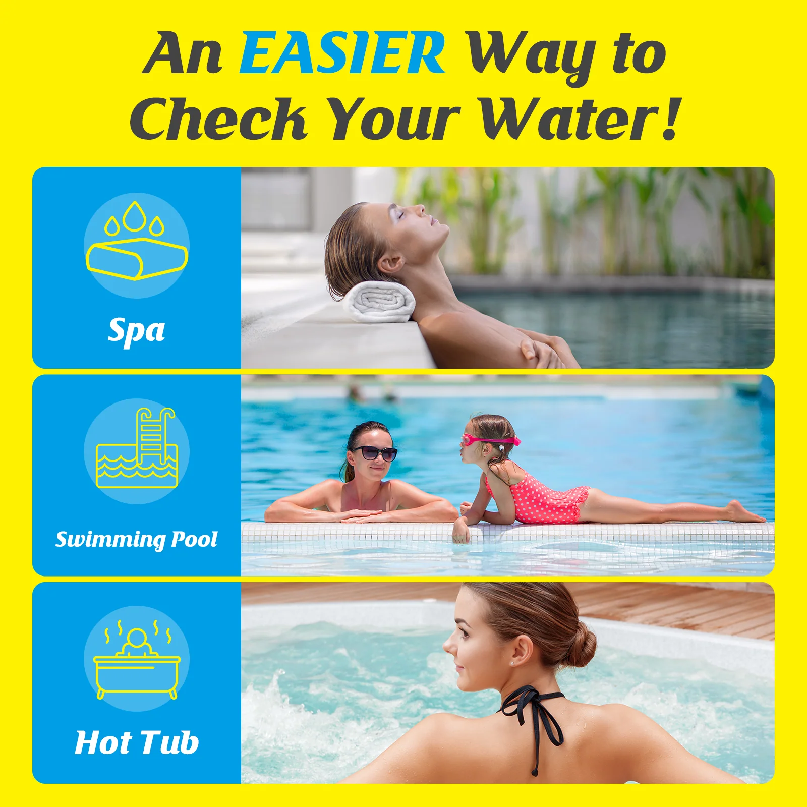 Easy@Home Pool Test Strips: 7-Way Spa Hot Tub Water Kit Instant Testing Ph Hardness Free Chlorine Bromine Cyanuric Acid Alkalinity, 100 Tests, 50 Strips Bottle/Refill -#EZWQ-S:100P - Image 6