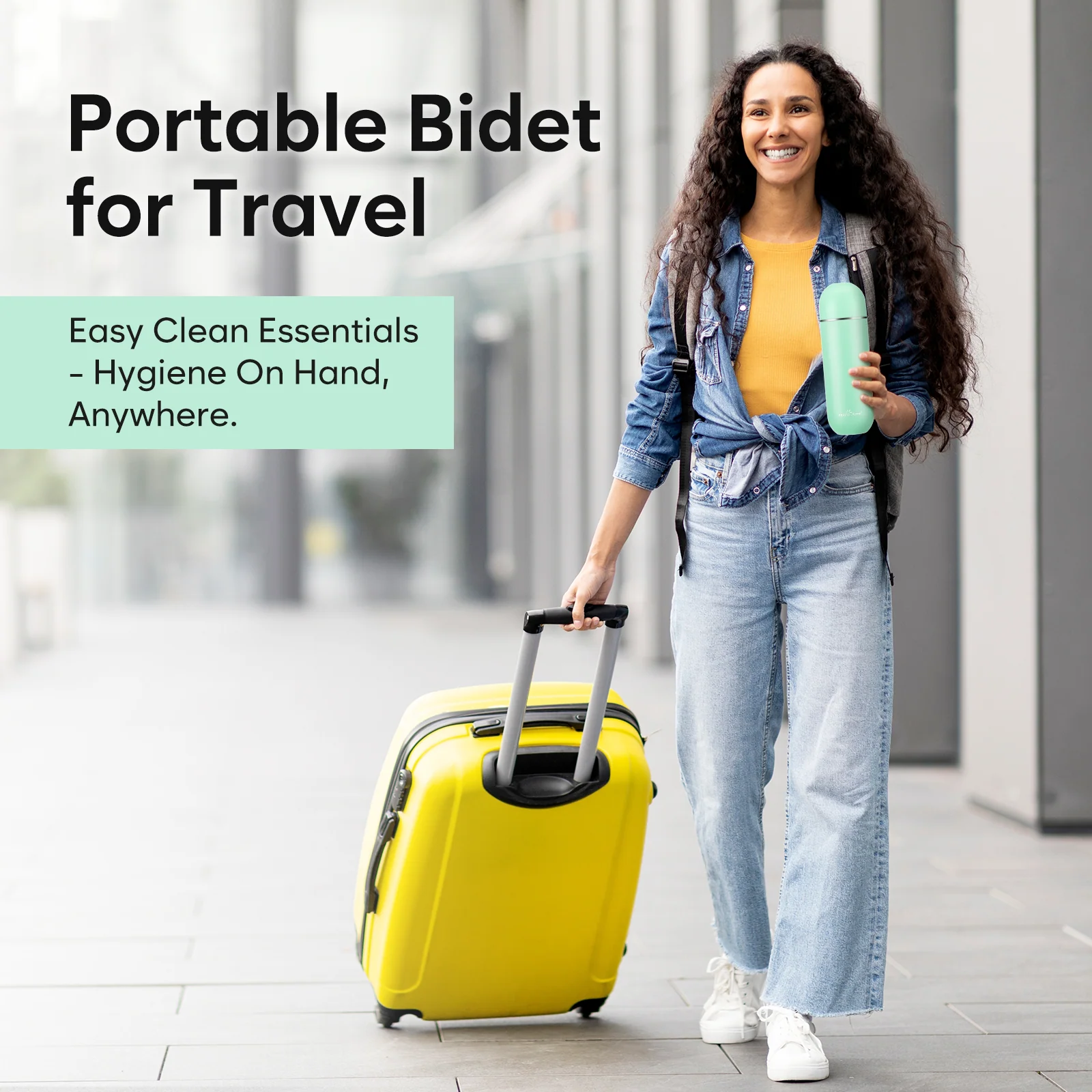 Easy@Home Portable Bidet for Travel: Peri Bottle for Postpartum Care - Handheld Sprayer for Women & Men | 380ml(12.8oz) Large Personal Hygiene Cleaning Bottle | BPA-free | EPB-01 Green - Image 5