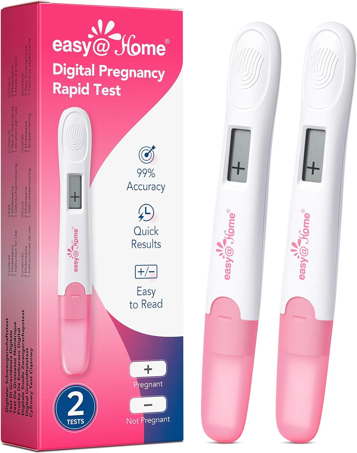 Easy@Home Pregnancy Test 3 Pack: hCG Test with 10 MIU/mL Sensitivity | Clear and Quick Results