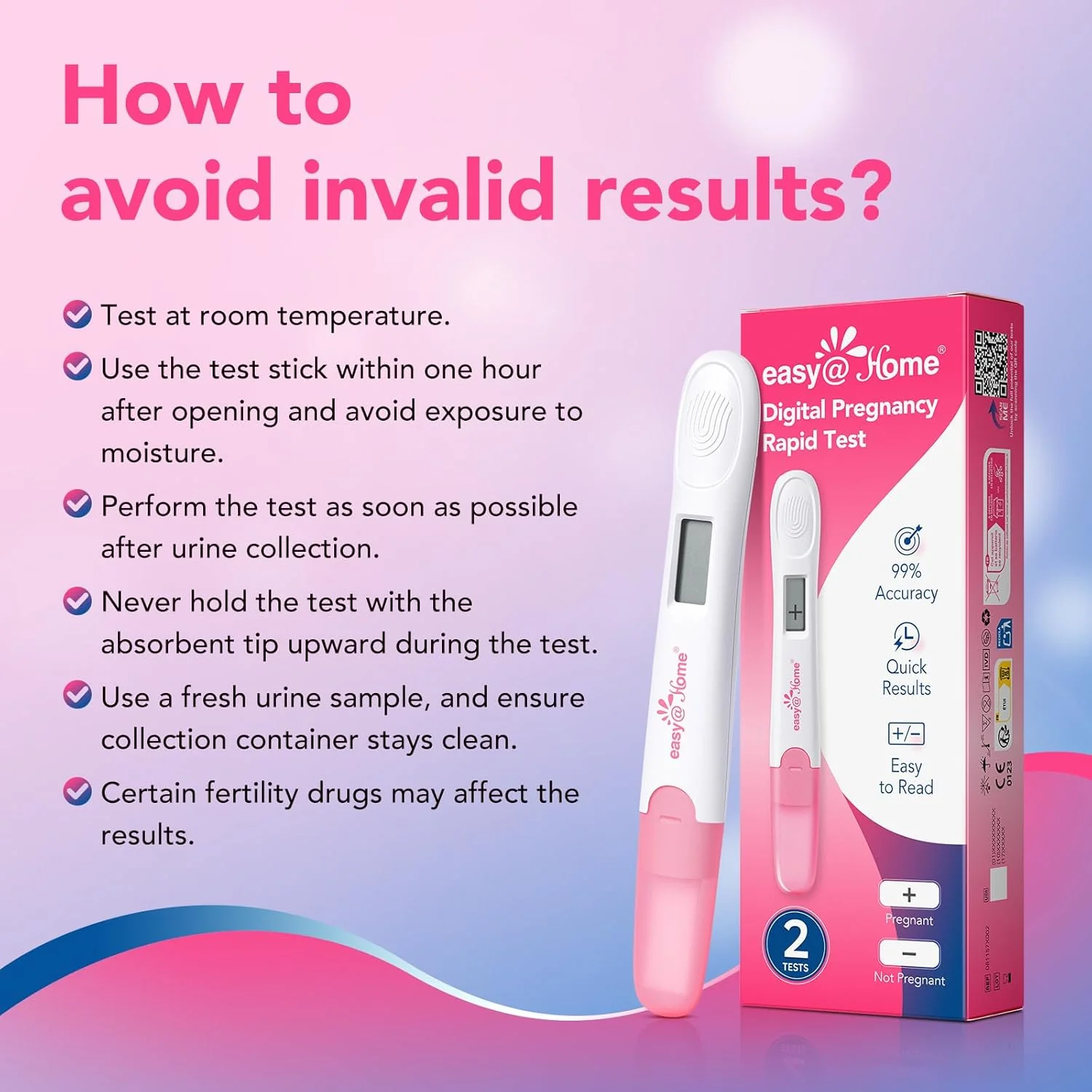 Easy@Home Pregnancy Test 3 Pack: hCG Test with 10 MIU/mL Sensitivity | Clear and Quick Results - Image 7