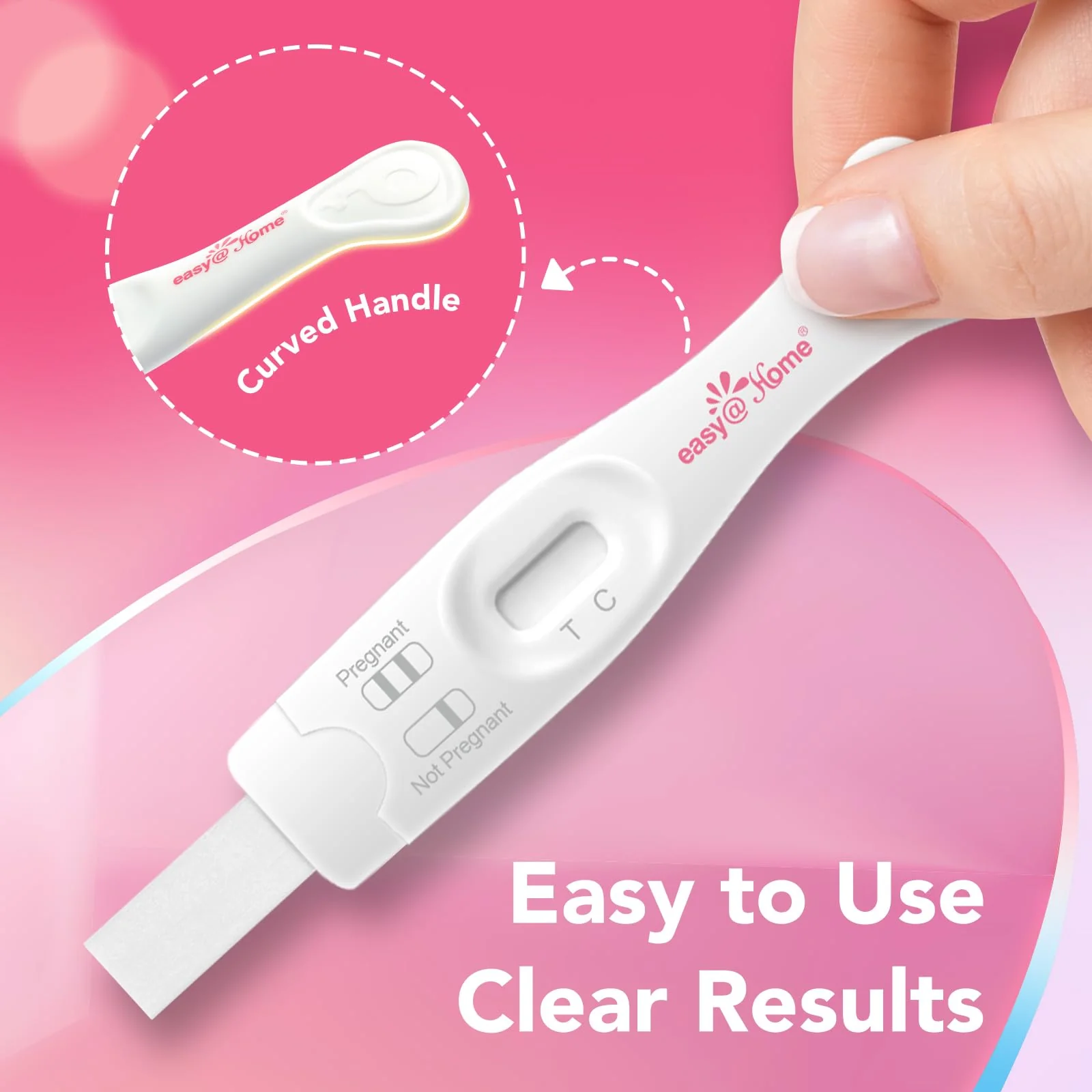 Easy@Home Pregnancy Test Kit - 6 Sticks + 12 Strips, Curved Handle - Early hCG Detection, Reliable & Accurate Results in Minutes, Easy Home Use, Valid until Oct 15,2026 - Image 4