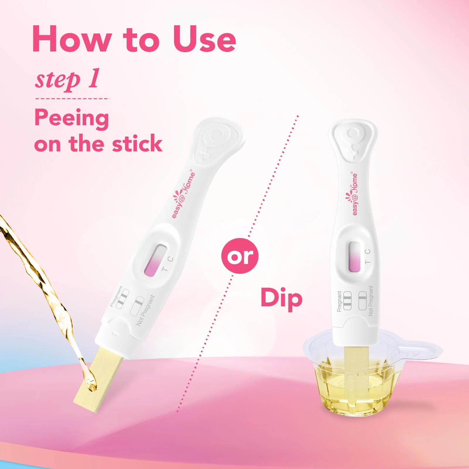 Easy@Home Pregnancy Test Kit - 6 Sticks + 12 Strips, Curved Handle - Early hCG Detection, Reliable & Accurate Results in Minutes, Easy Home Use, Valid until Oct 15,2026 - Image 5