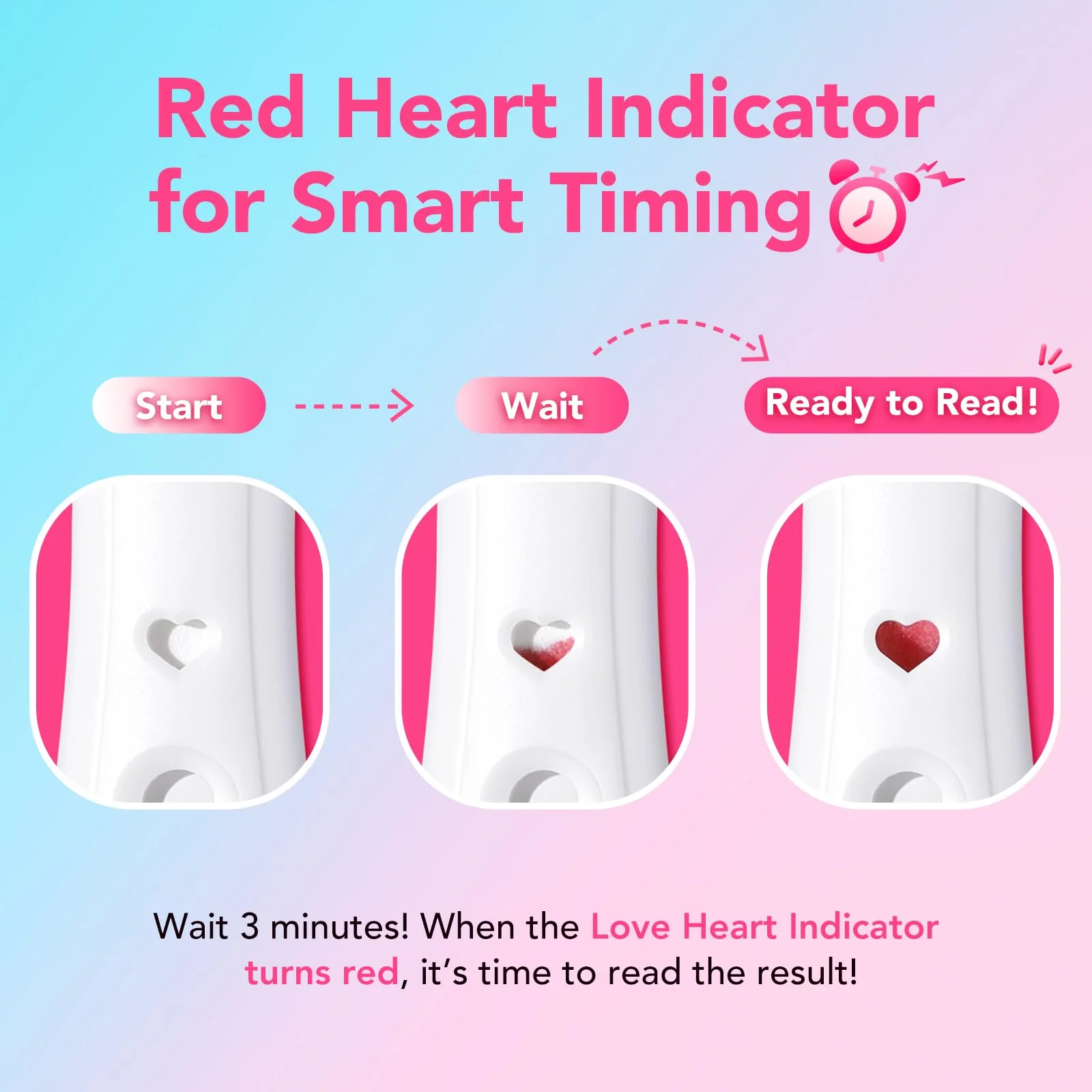 Easy@Home Smart Timing Pregnancy Test: Accurate Early hCG Detection - Fast Results & Easy to Use At-Home Tests with Love Heart Indicator | 5 Pack - Image 2