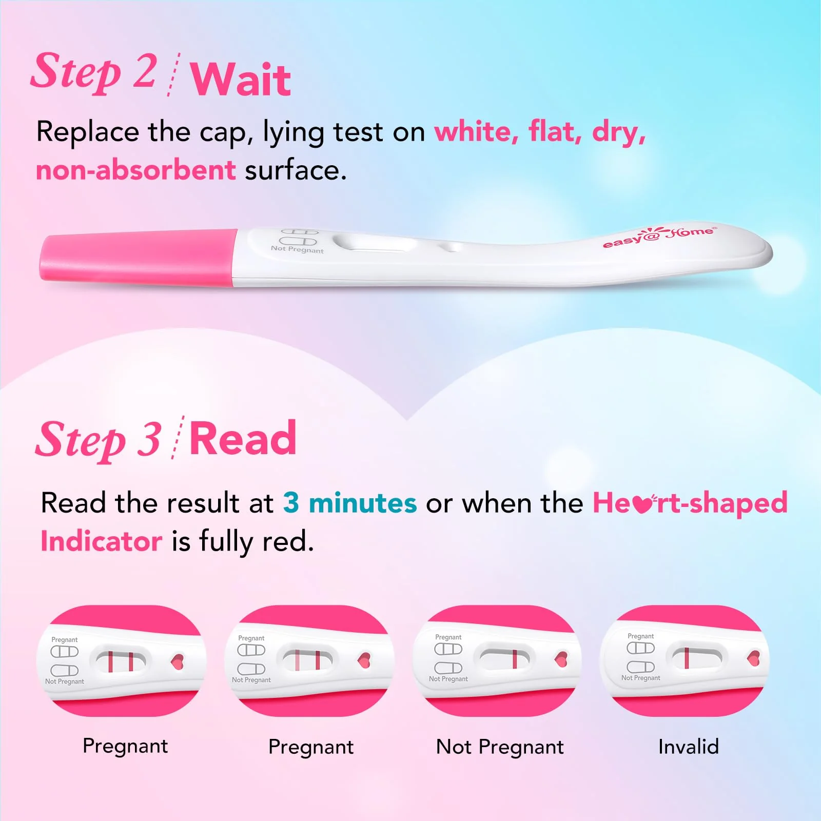 Easy@Home Smart Timing Pregnancy Test: Accurate Early hCG Detection - Fast Results & Easy to Use At-Home Tests with Love Heart Indicator | 5 Pack - Image 6