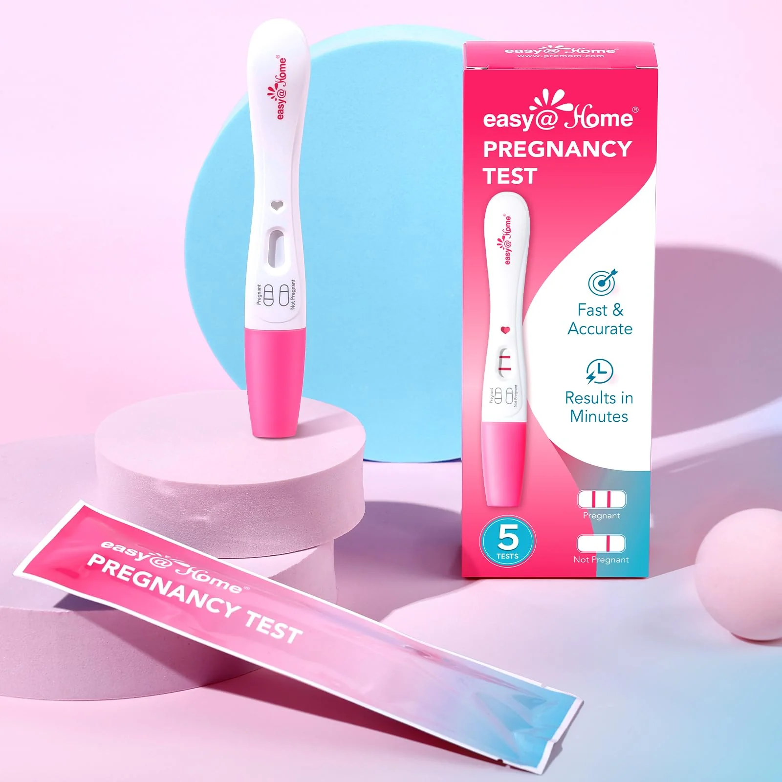 Easy@Home Smart Timing Pregnancy Test: Accurate Early hCG Detection - Fast Results & Easy to Use At-Home Tests with Love Heart Indicator | 5 Pack - Image 8