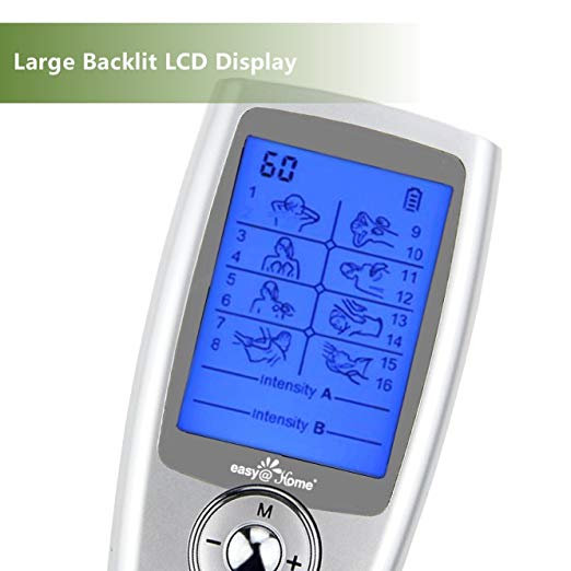 Easy@Home Rechargeable TENS Unit + EMS Muscle Stimulator, 2 Independent Channels, 20 Intensity Levels, 8 Massage Types+16 Modes, 510K Cleared FSA Eligible Handheld Electronic Pulse Massager, EHE029G-B - Image 4