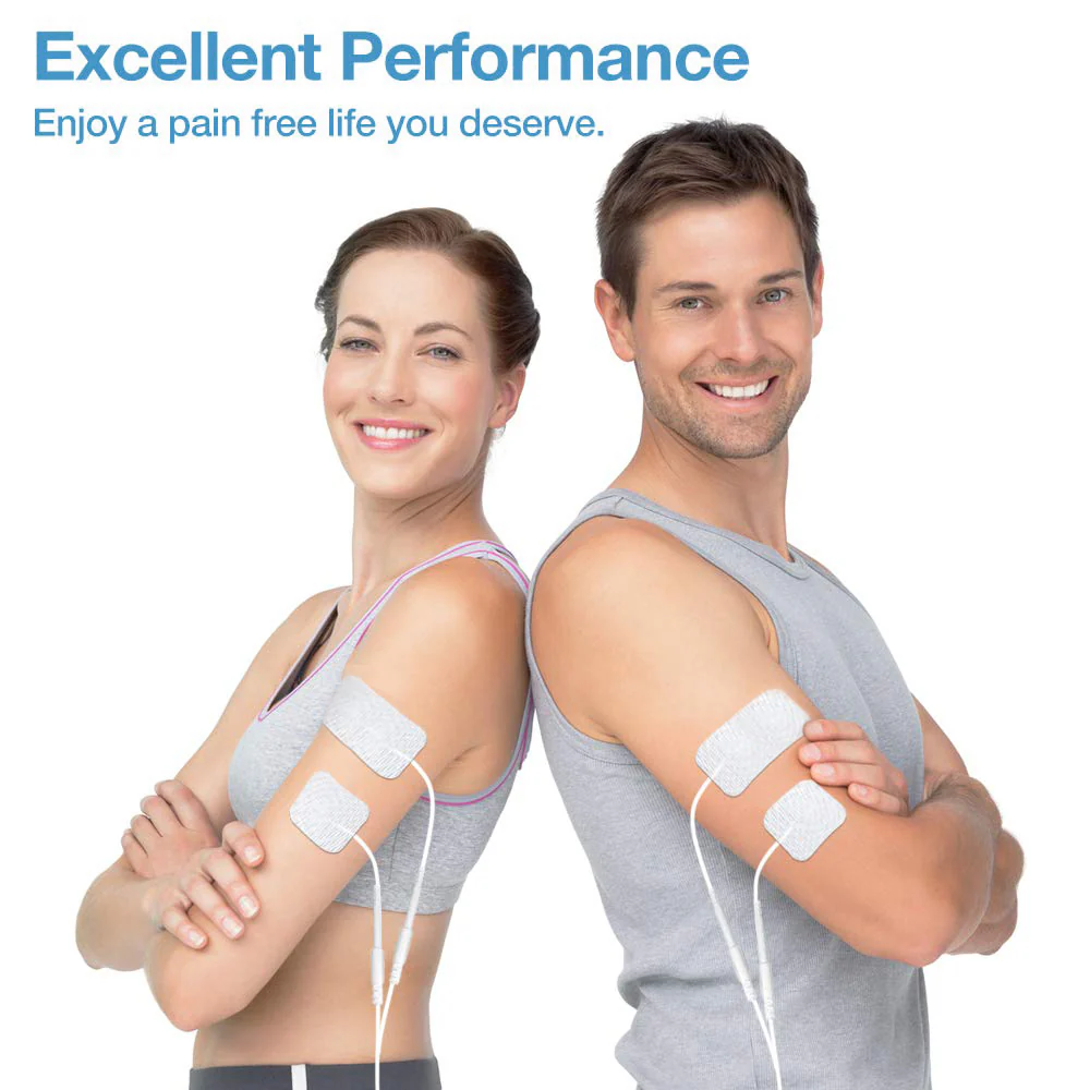 Easy@Home Tens Unit Self Stick Carbon Electrode Pads, Non Irritating Design 4 Pcs 2" x 4" Reusable Pads + 16 Pcs 2" x 2" Reusable Pads - Image 6