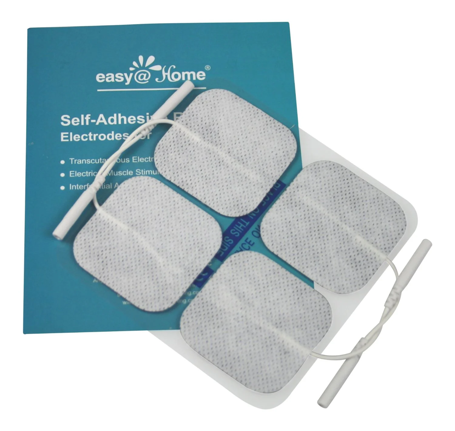 Easy@Home Tens Unit Self Stick Carbon Electrode Pads, Non Irritating Design 40 Pack 2" x 2" Reusable Pads - Image 6