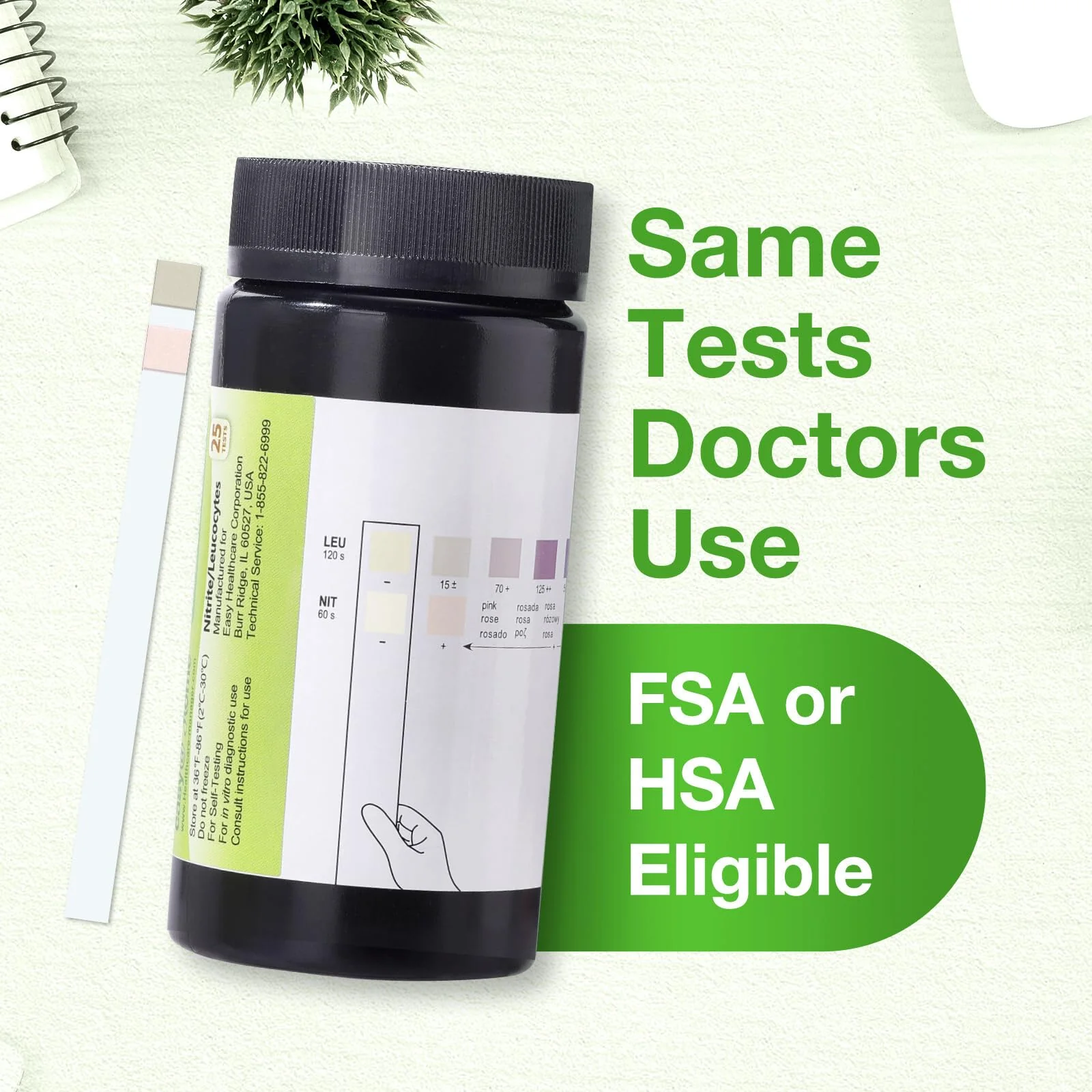Easy@Home Urinary Tract Infection Test Strips, 25 Pack- UTI-25BTL-PCS:25 - Image 3
