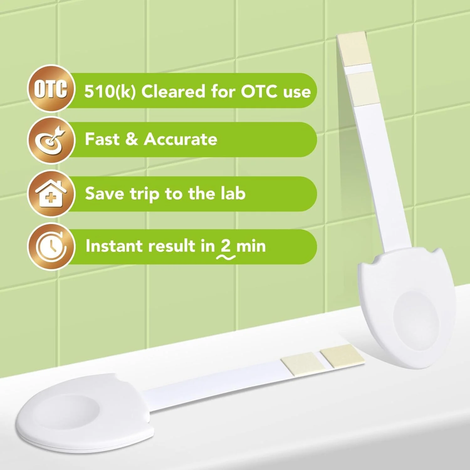 Easy@Home UTI Test Strips Urinary - Urine Tract Infection Testing Kit for Women Detect Leukocytes and Nitrites Tailored Handle Design Over The Counter (OTC) USE (3 Pack) UTI-EZU-102:3 - Image 2