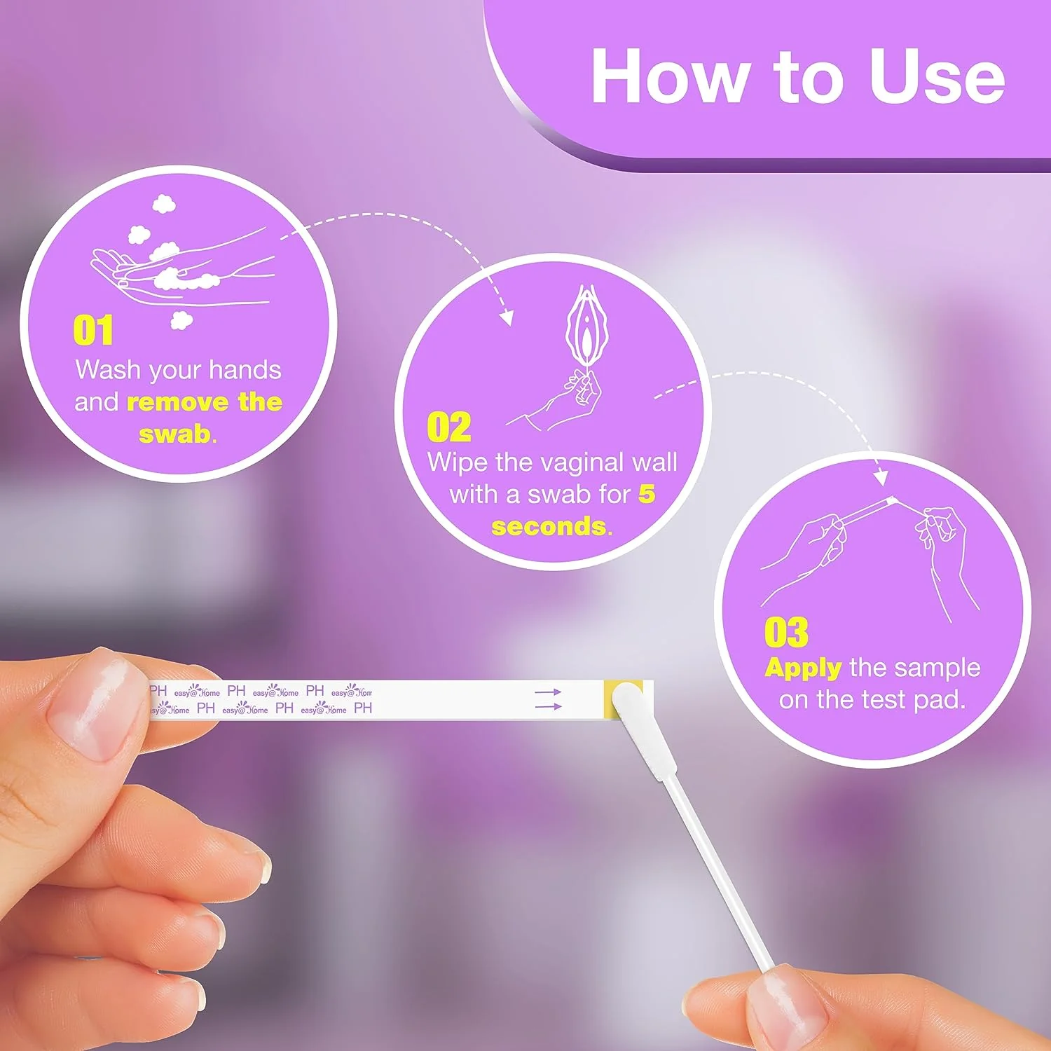 Easy@Home Vaginal pH Test -30 Strips | BV Test Kit at Home for Women | Yeast Infection Test + pH Balance for Women - Image 2