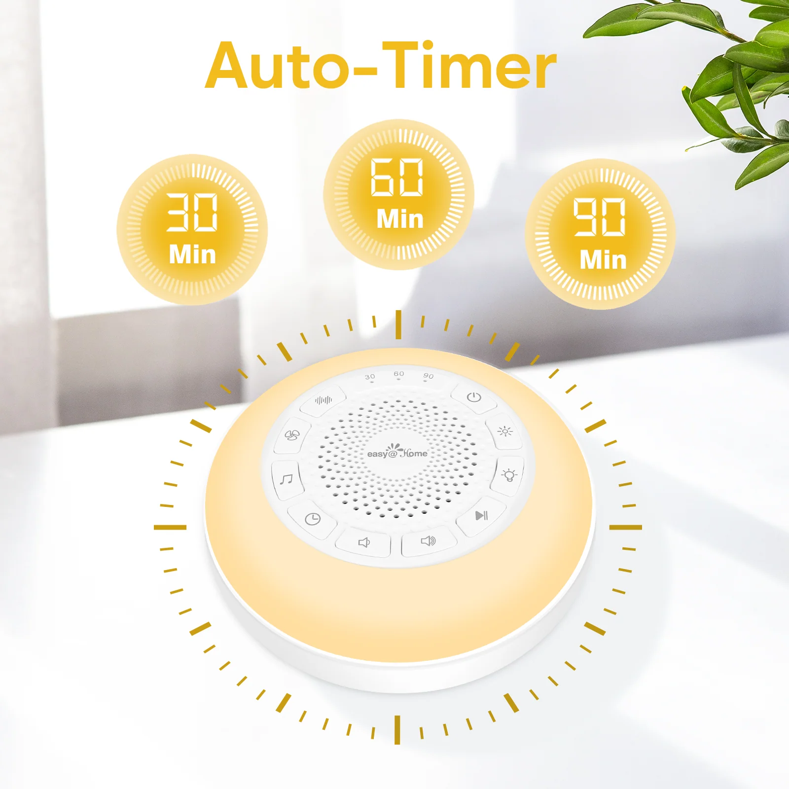 Easy@Home White Noise Machine: Portable Sleep Aid Babies with White Noise | Night Light | 26 Soothing Lullabies & Nature Sounds | 3 Timer Settings | 7 Colourful Lighting & USB - Image 6