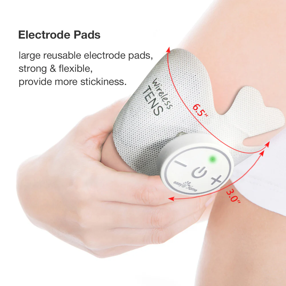 Easy@Home Tens Unit Wireless Electrode Pads Self Stick Carbon Pads, 4 Pack 6.5" x 3" Reusable - Non Irritating Design Pulse Massagers Replacement ETP015 - Image 4