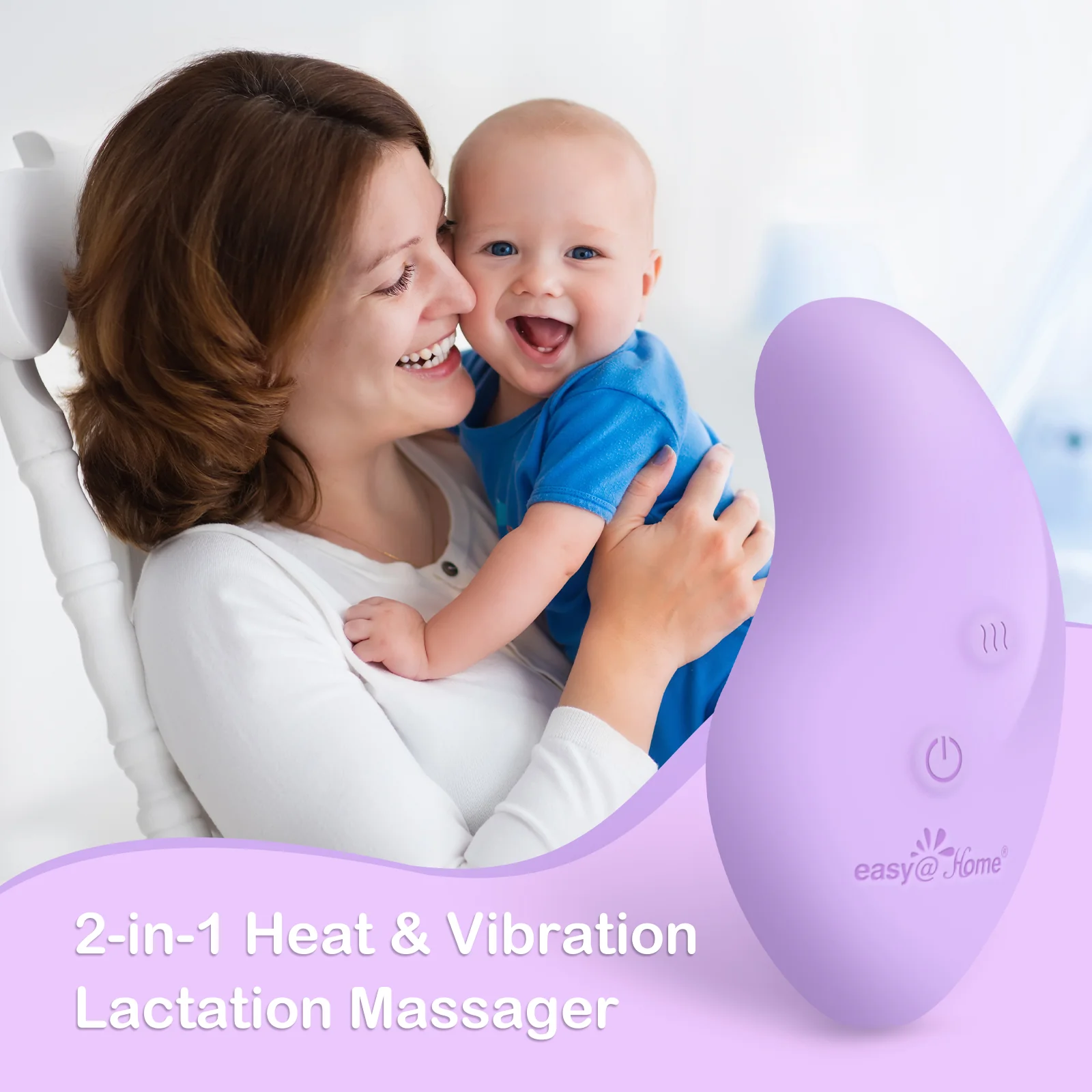 Lactation Massager Breastfeeding Stimulator: 2-in-1 Nursing Baby Pump Mom Breast Support | Warming Sore Tenderness Relief Nipple Massage | Postpartum Essential | Improves Breastmilk Flow EHL038 - Image 7
