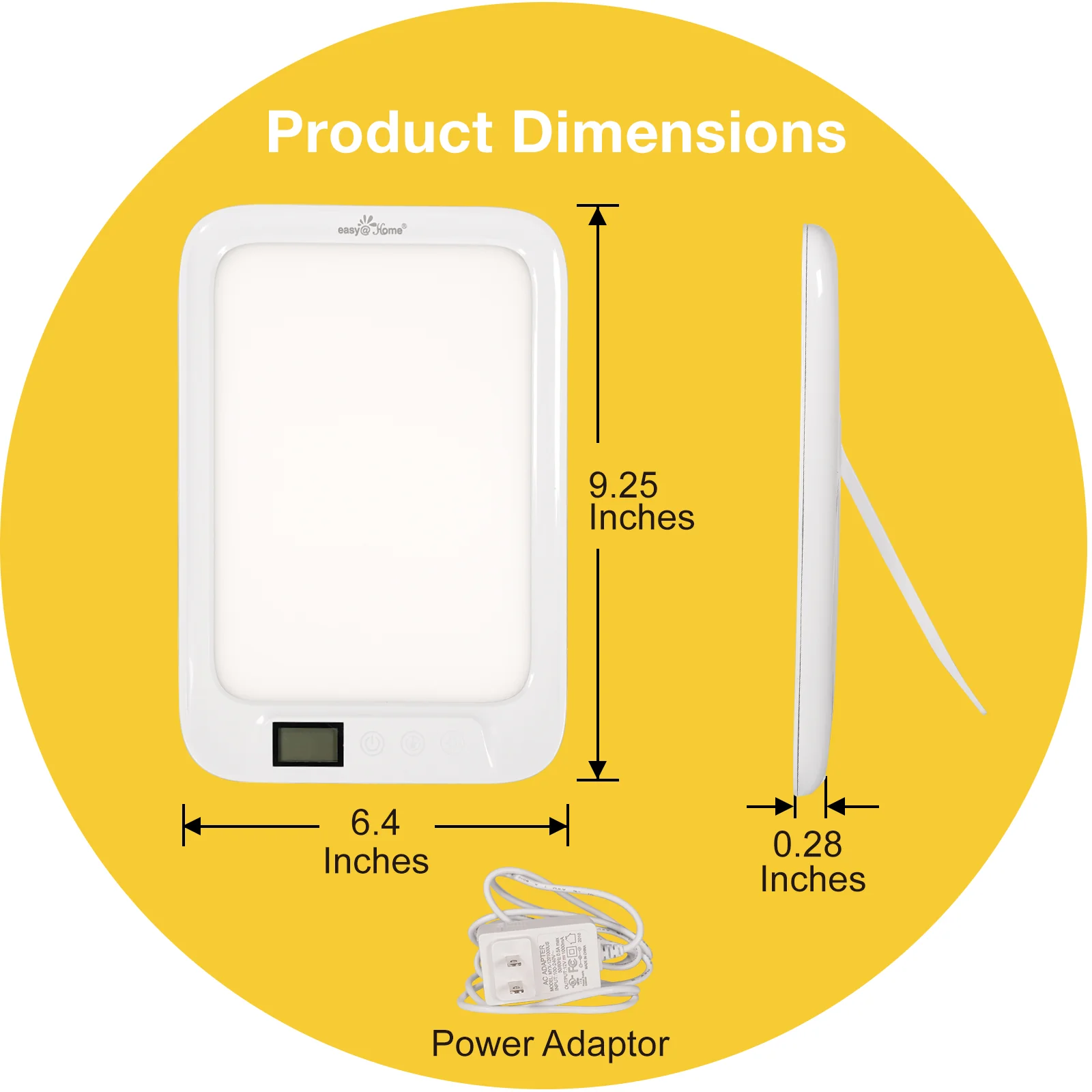 Light Therapy Lamp Easy@Home UV-Free 10000 Lux Happy Light Therapy Lamp |Sad Lamp | Sun Lamp |Seasonal Sunlight with 3 Color Adjustable Brightness Levels Timer Memory Function，ELT-492-WT - Image 5