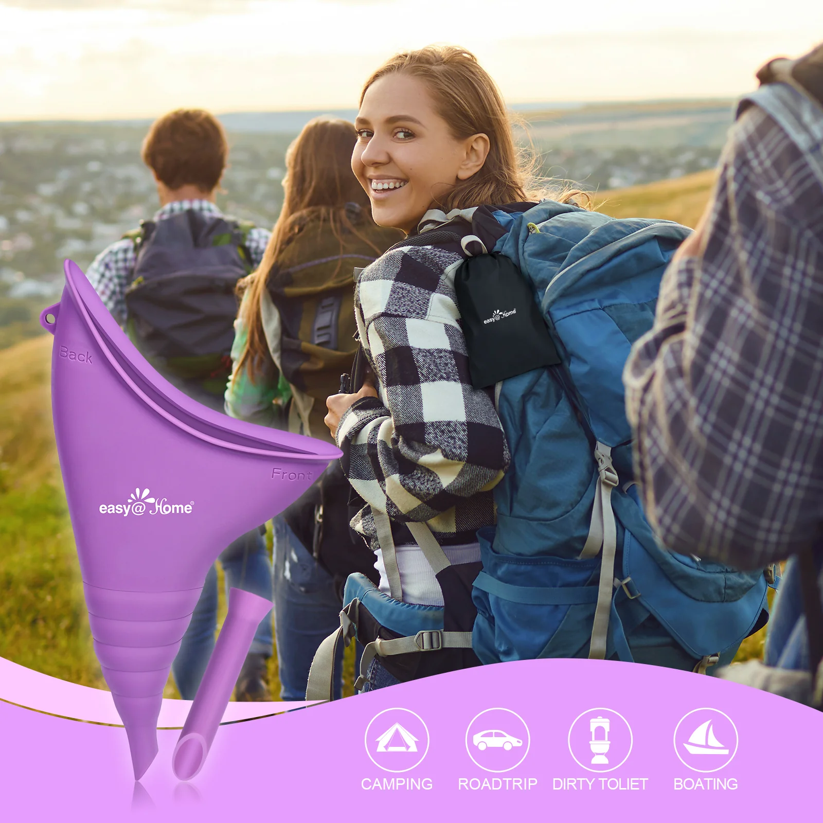 Portable Female Urination Device for Women: Easy@Home Silicone Female Urinal Device Pee Standing Up Funnel Reusable for Travel | Camping | Car | Outdoor | Hiking EUD408 - Image 6