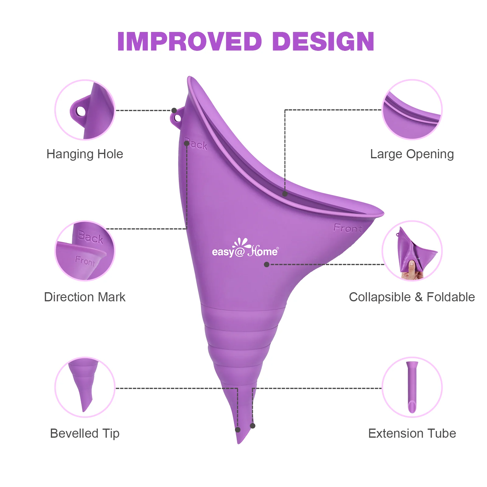Portable Female Urination Device for Women: Easy@Home Silicone Female Urinal Device Pee Standing Up Funnel Reusable for Travel | Camping | Car | Outdoor | Hiking EUD408 - Image 7